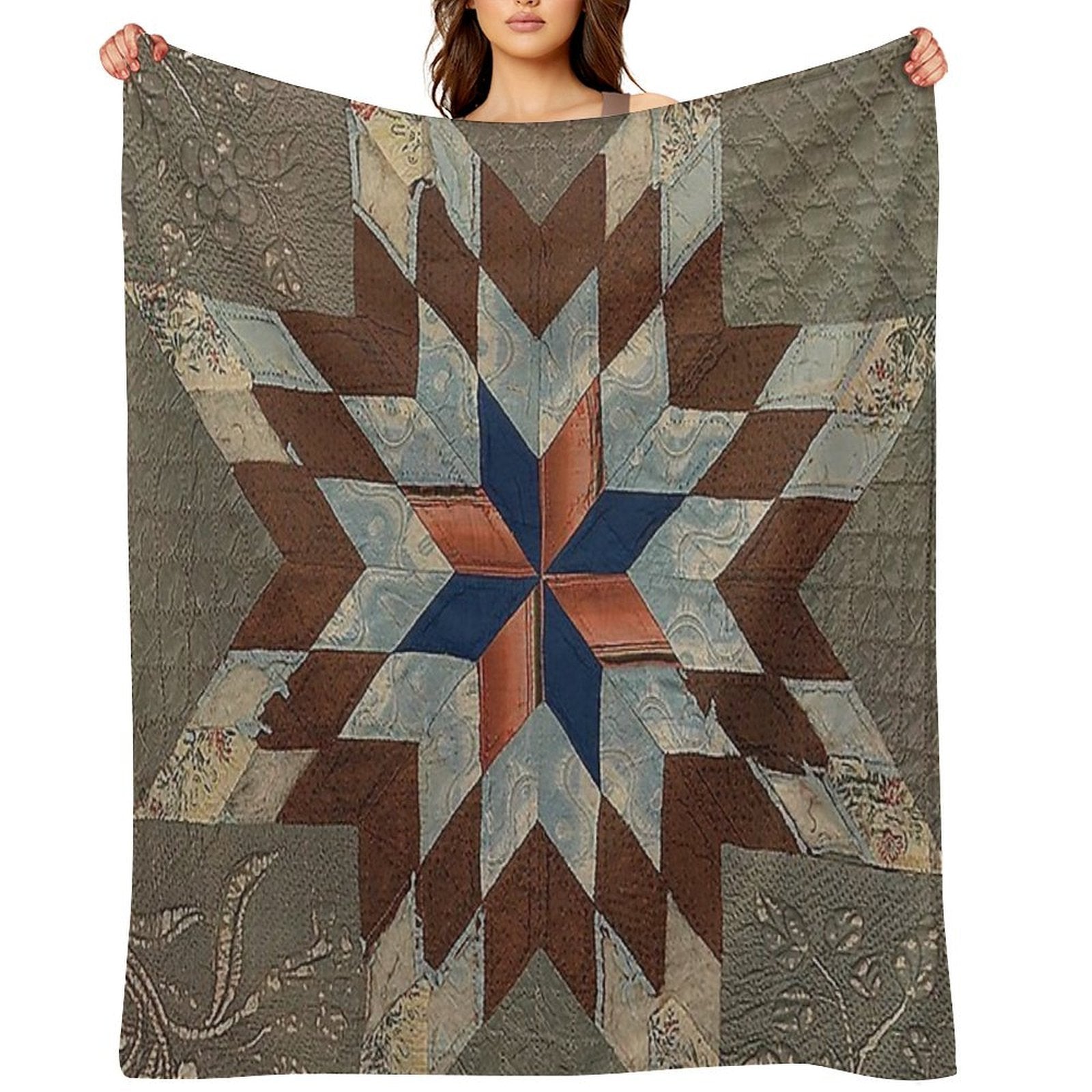 Quilt, Star of Bethlehem Quilt, Quilt Pattern, Pennsylvannia Dutch Quilt,moravian Star, Bethlehem PA Travel-friendly Throw Blanket