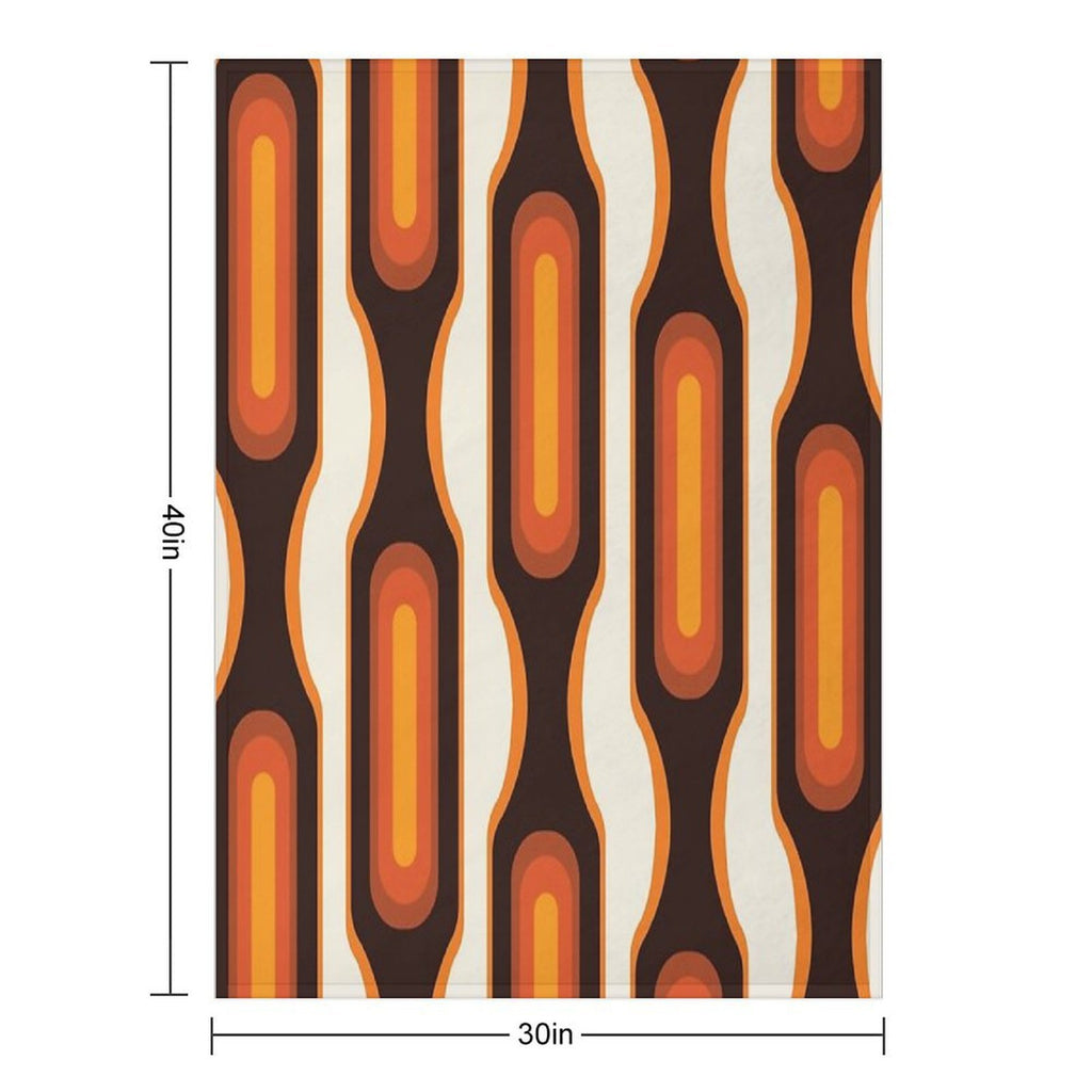 Capsules Large 1970s Orange Meets Mid Century Modern Comfort Throw Blanket