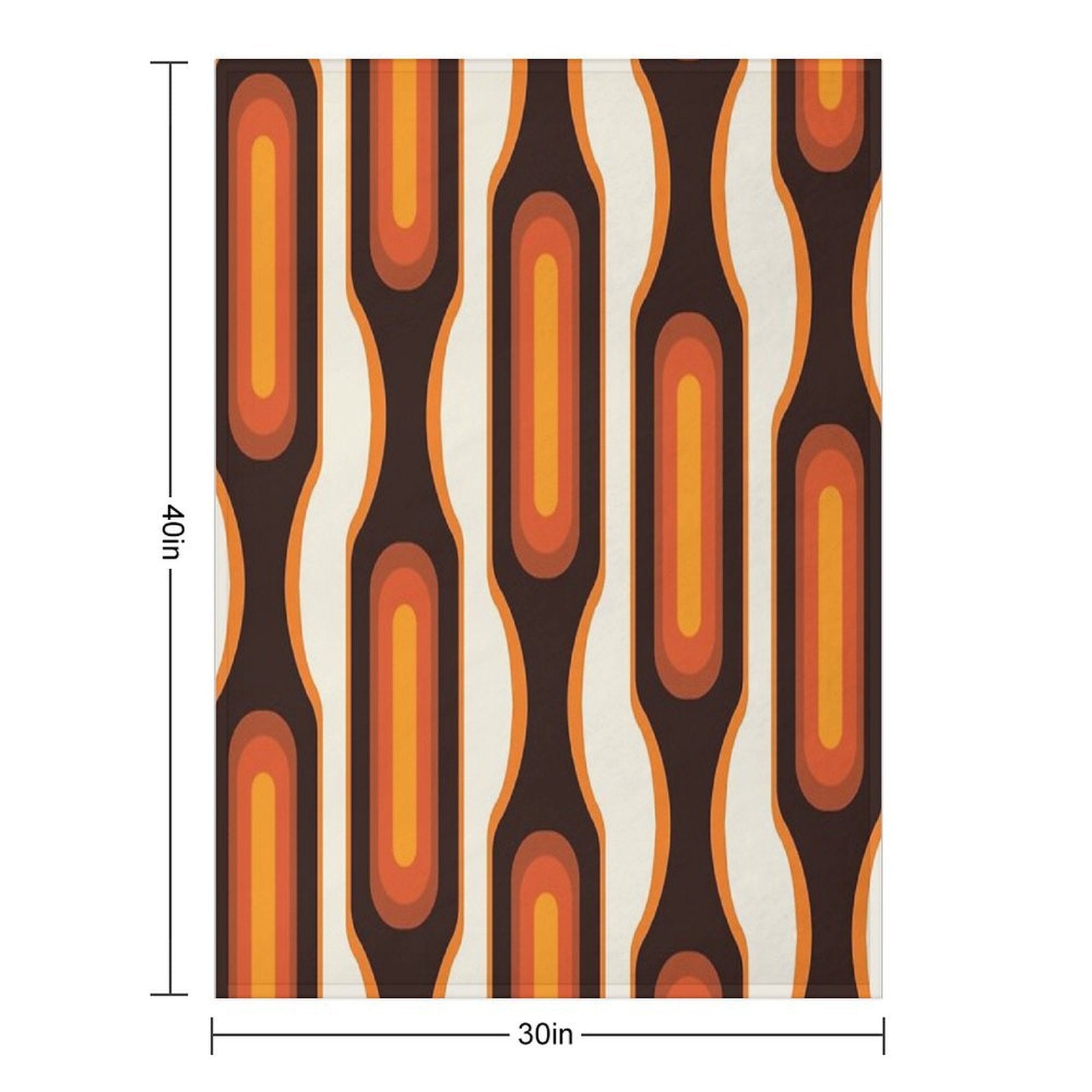 Capsules Large 1970s Orange Meets Mid Century Modern Comfort Throw Blanket