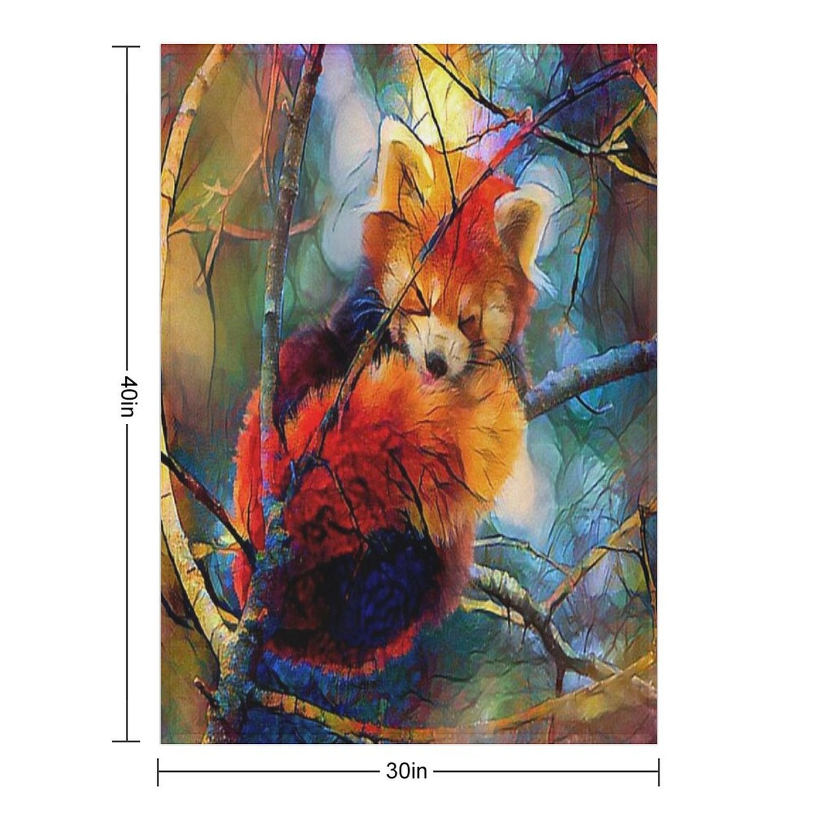 Autumnal Red Panda Travel-friendly Throw Blanket