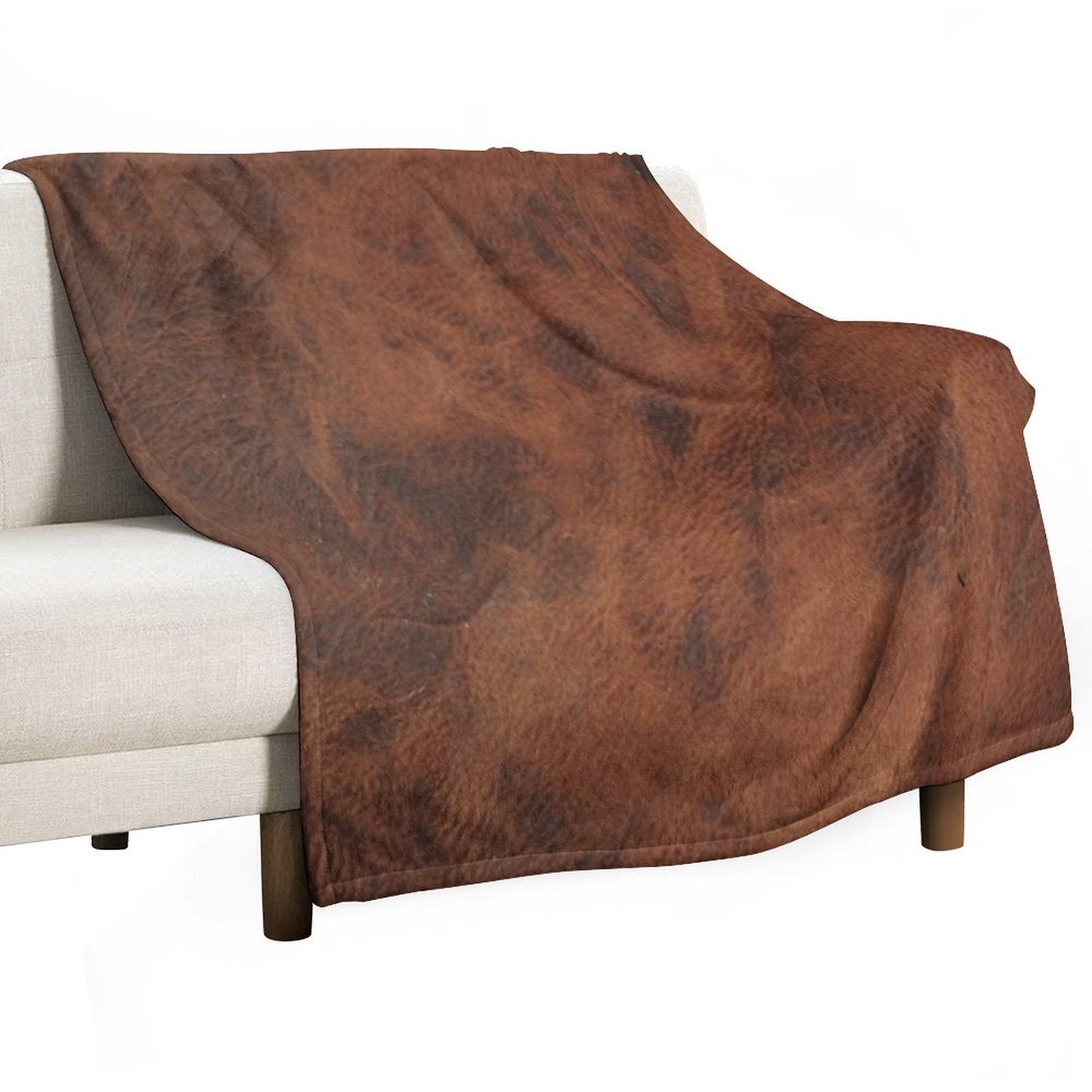 Leather Clouded Pattern Dark Lightweight Throw Blanket
