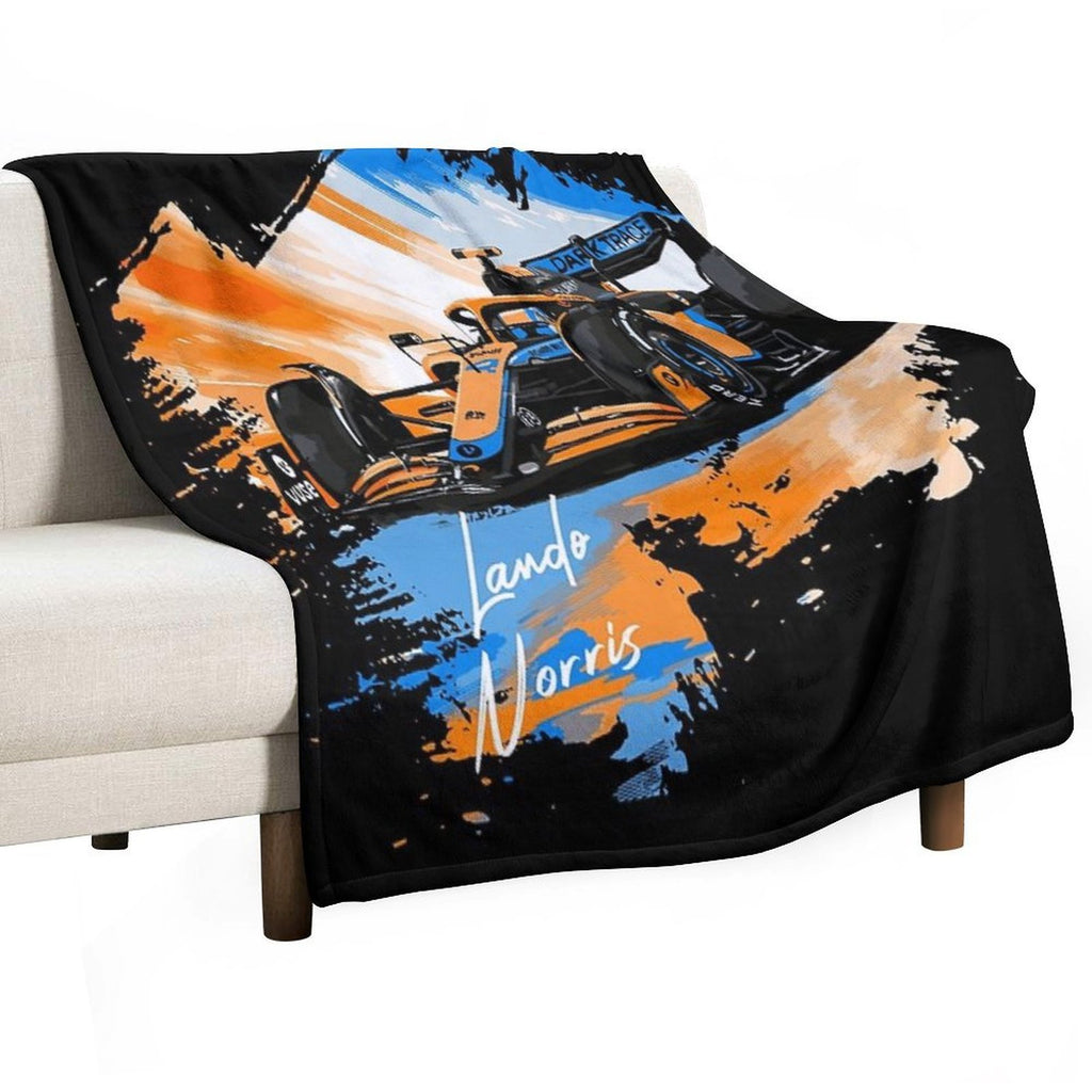 Lando Norris - Retro_Digi Art Premium Throw Blanket
