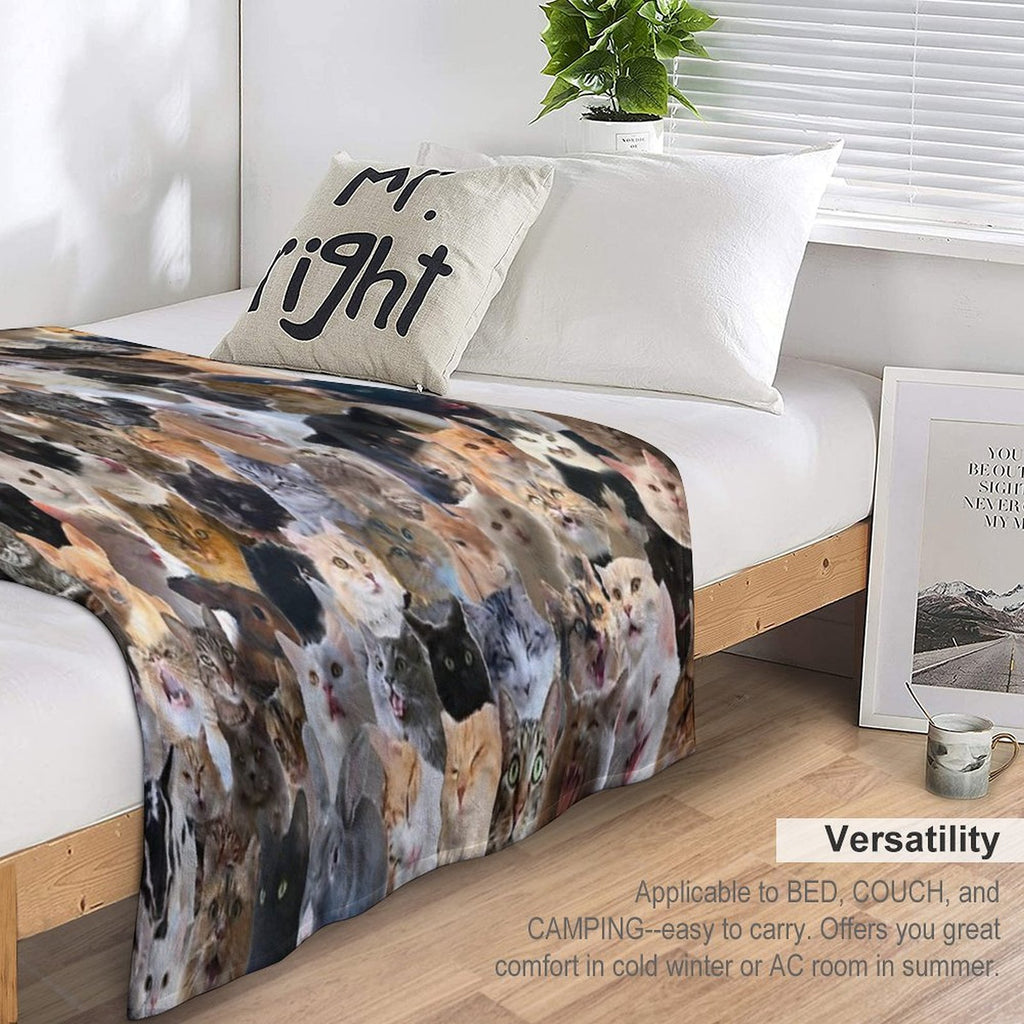 Collage with Pets (mostly Cats) Versatility Throw Blanket