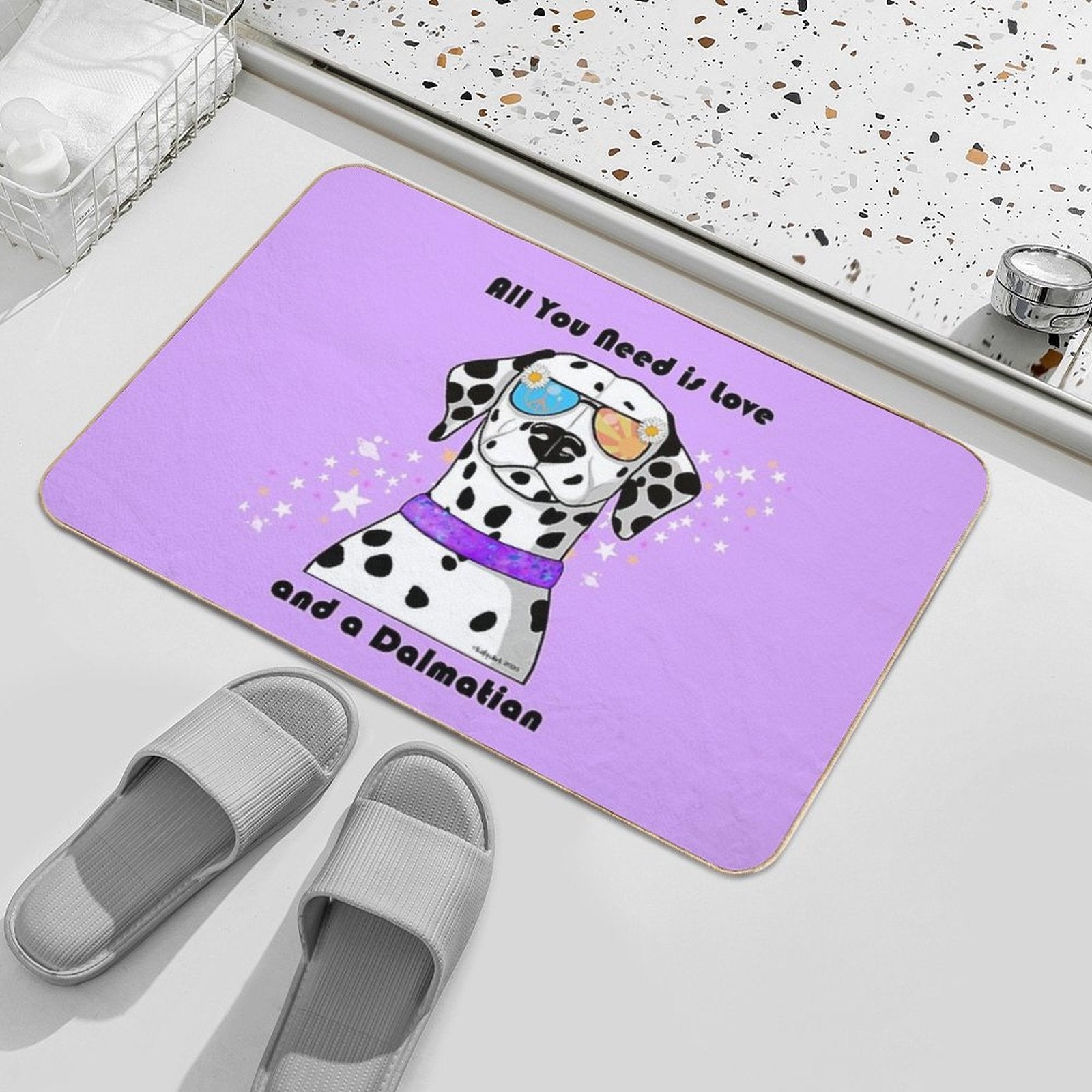 All You Need Is Love And A Dalmatian  Odorless Bath Mat