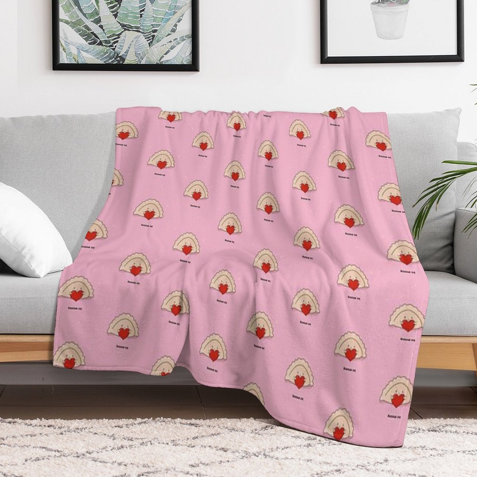 Kocham Cie Cute Pierogi Card with An Adorable Polish Dumpling Anti-pilling Throw Blanket