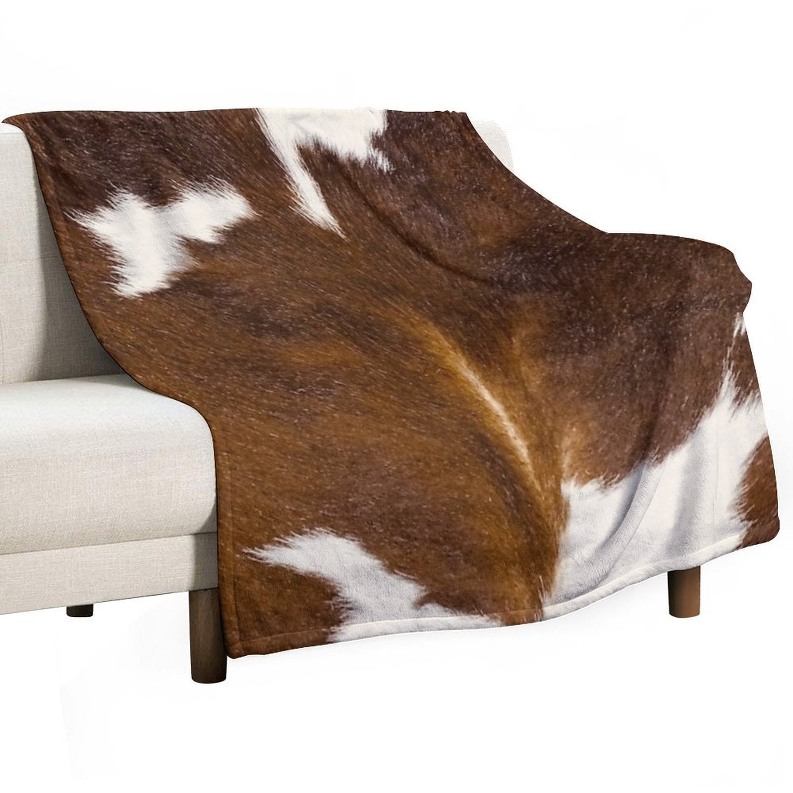 Cow Print - Faux Smooth Print Quick-dry Throw Blanket
