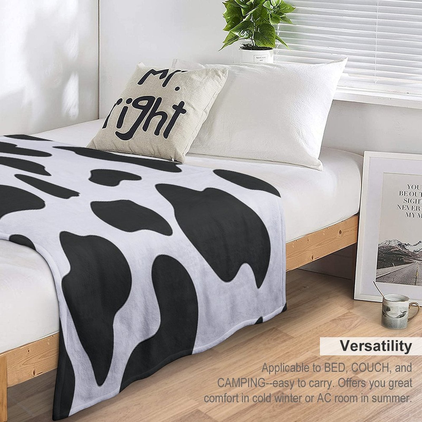 Cow Pattern Versatility Throw Blanket