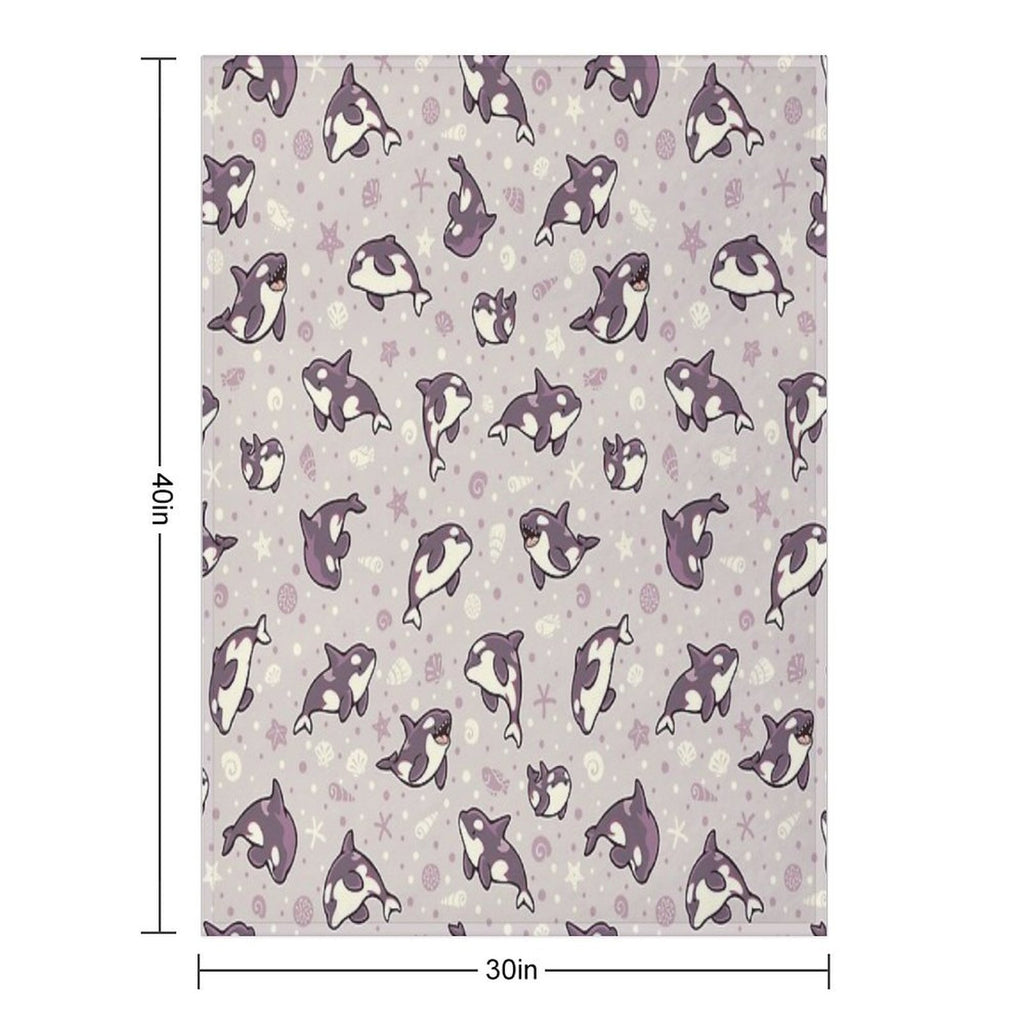 Jelly Bean Orcas Gift-ready Throw Blanket
