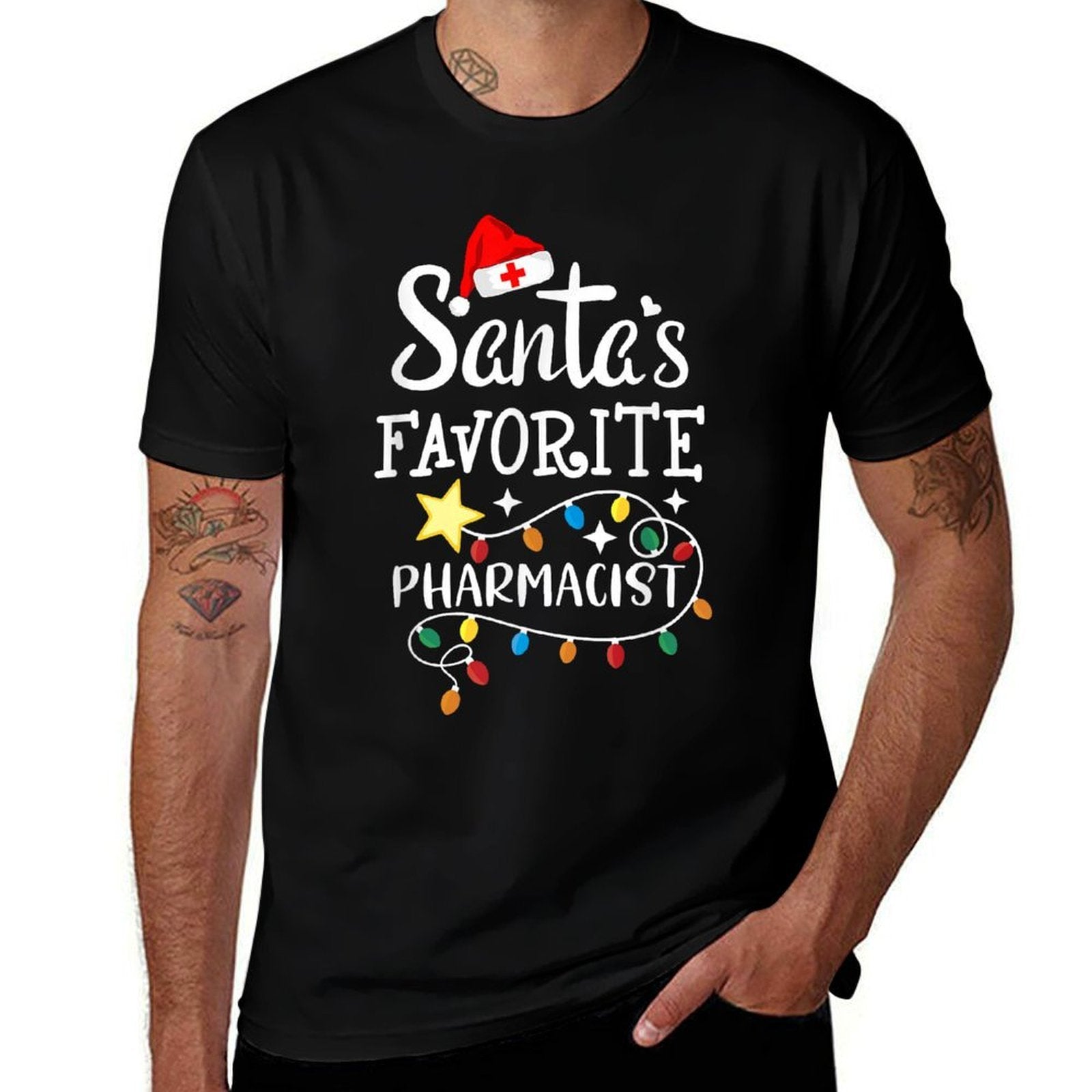 Santas Favorite Pharmacist Christmas Dispensing Chemist  Trendy Pattern T-Shirt