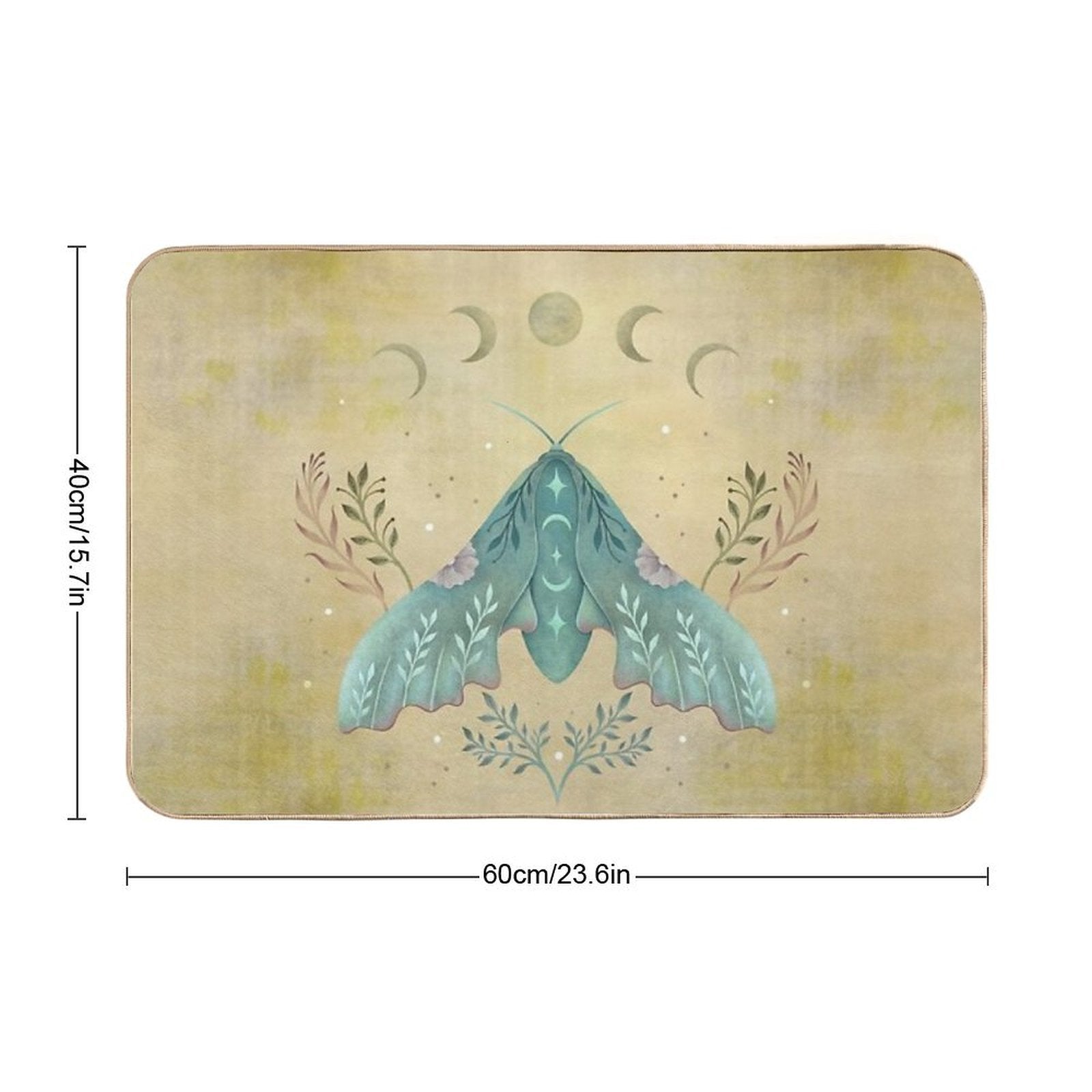 Luna And Moth - Oriental Vintage  Repositionable Bath Mat