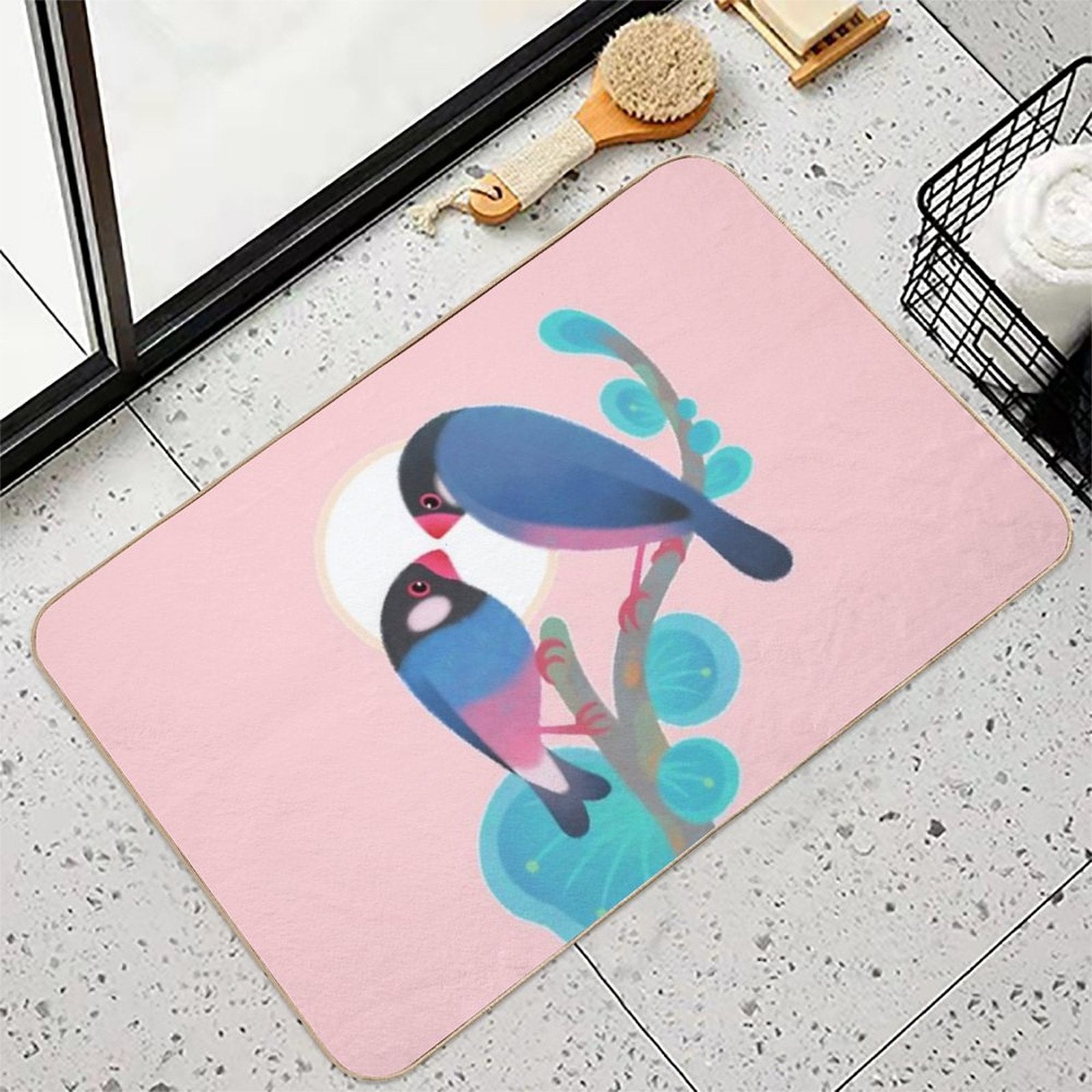 Java Sparrows  Stain-Proof Bath Mat