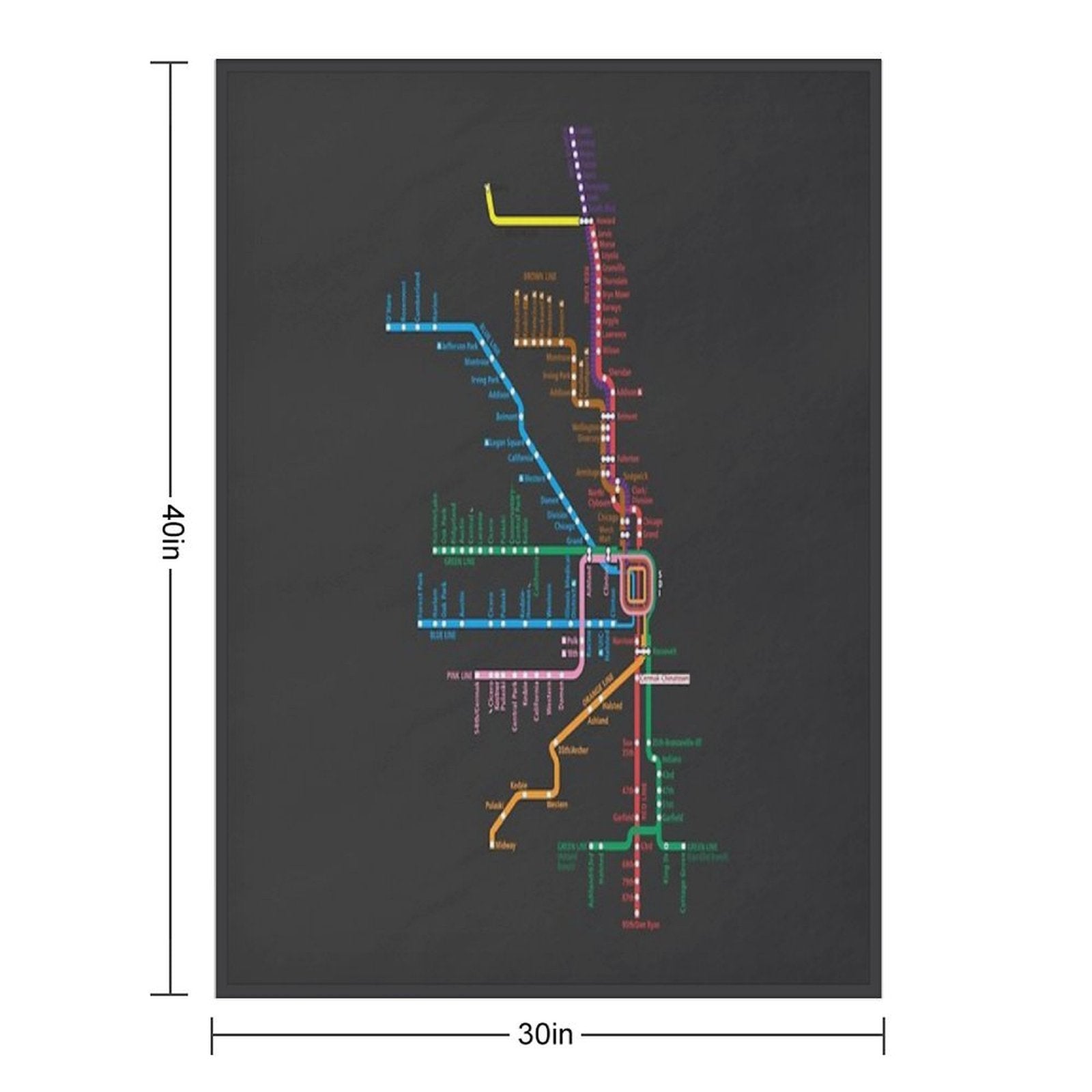 Chicago Trains Map All-season Throw Blanket