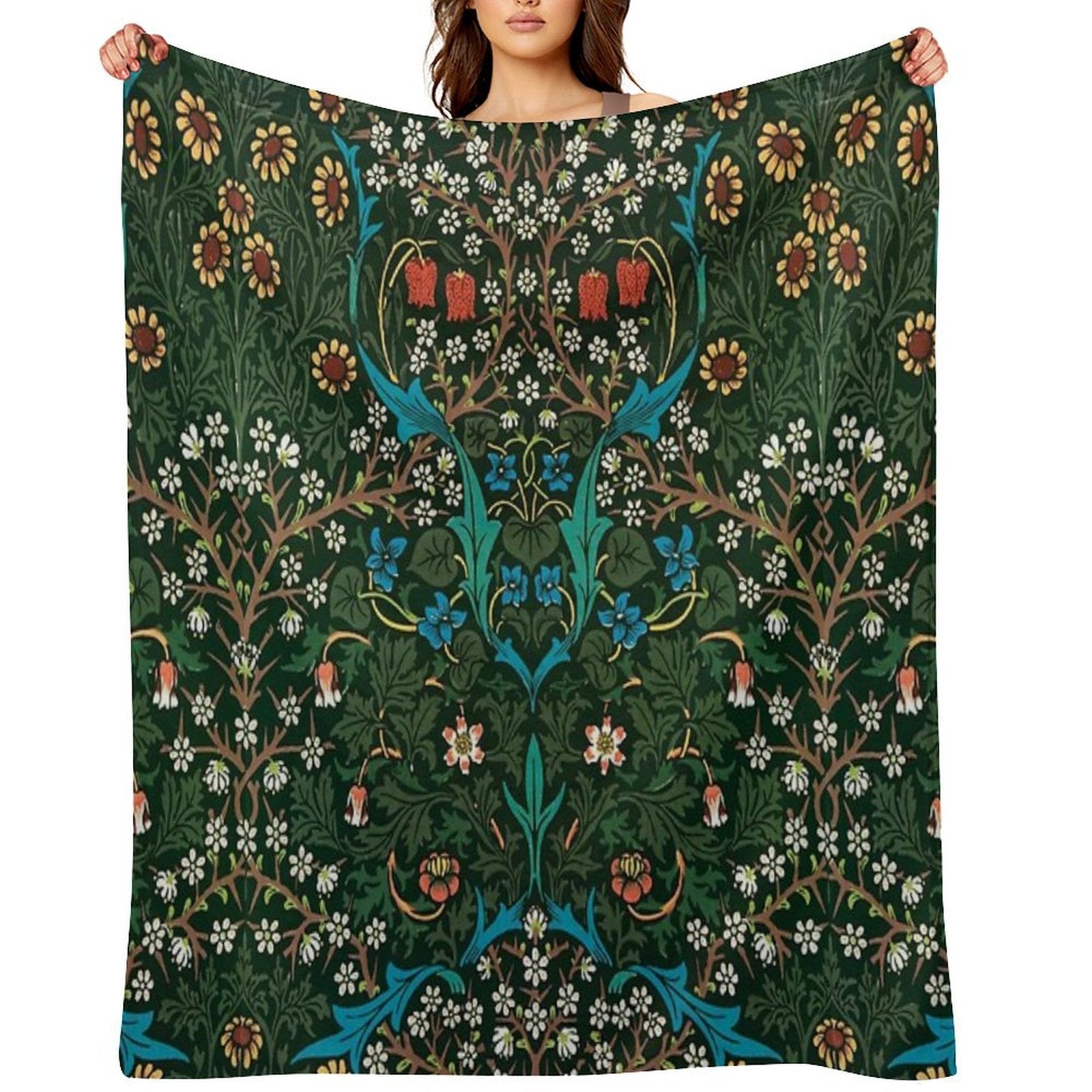 Blackthorn by William Morris, 1892 Compact Throw Blanket