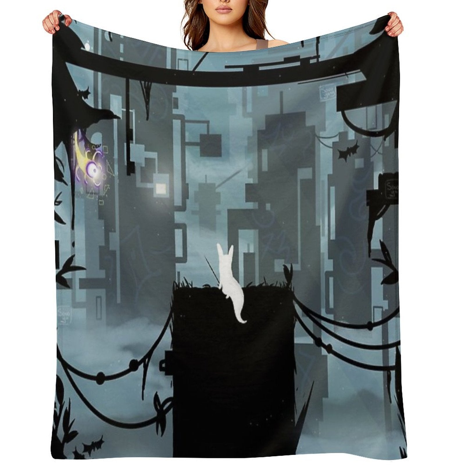 Slugcat in The Fog Compact Throw Blanket