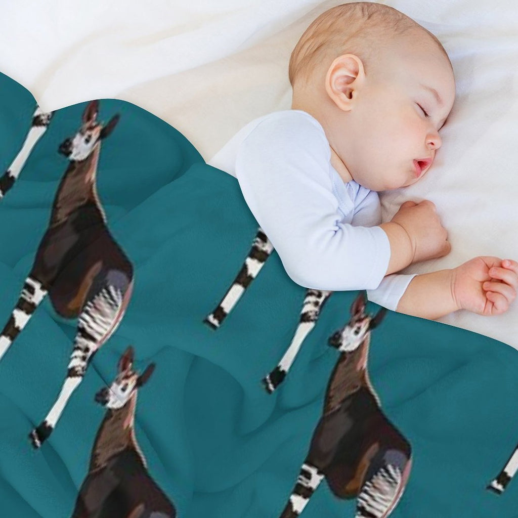 O Is for Okapi Wrinkle-free Throw Blanket