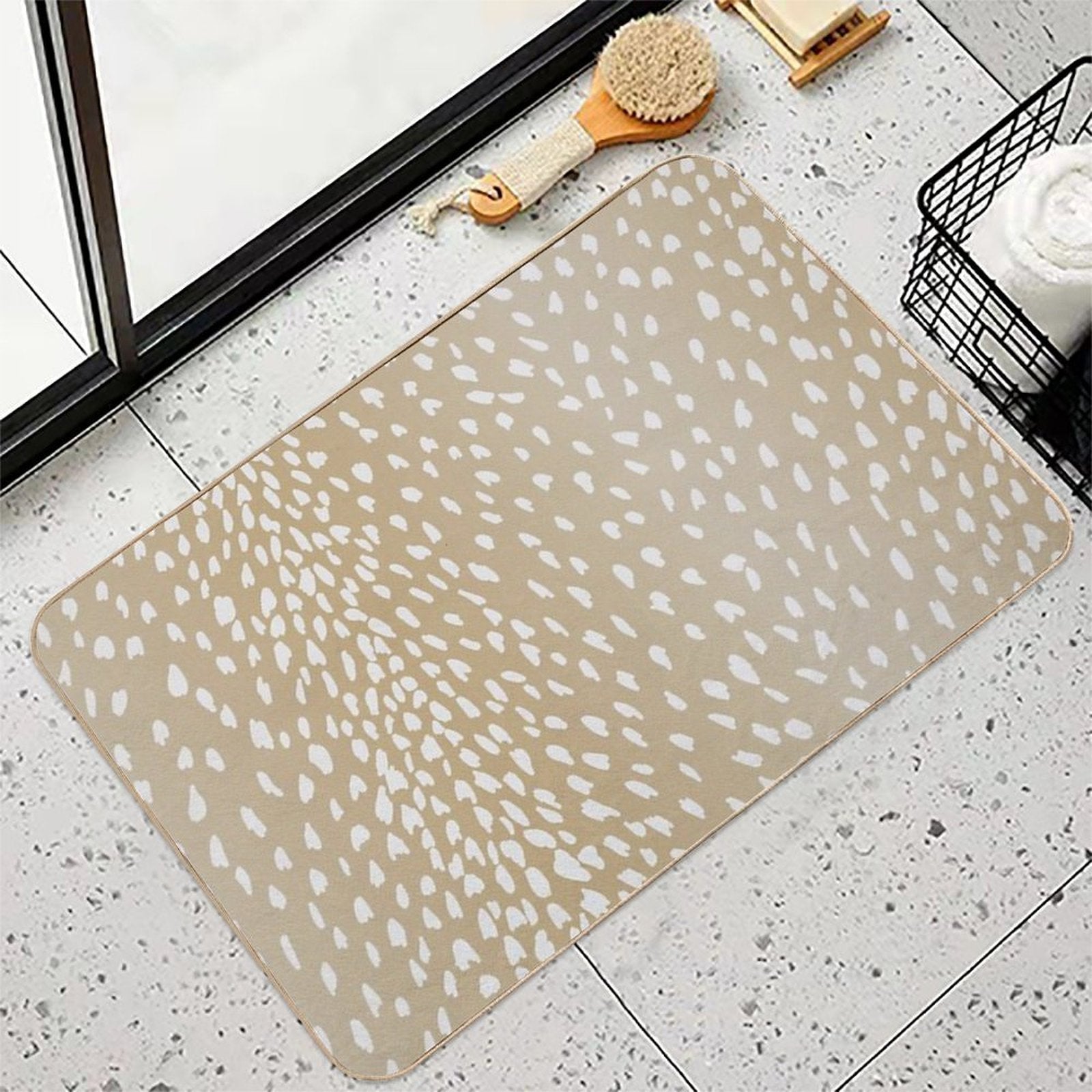Light Antelope Fawn Print  Stain-Proof Bath Mat