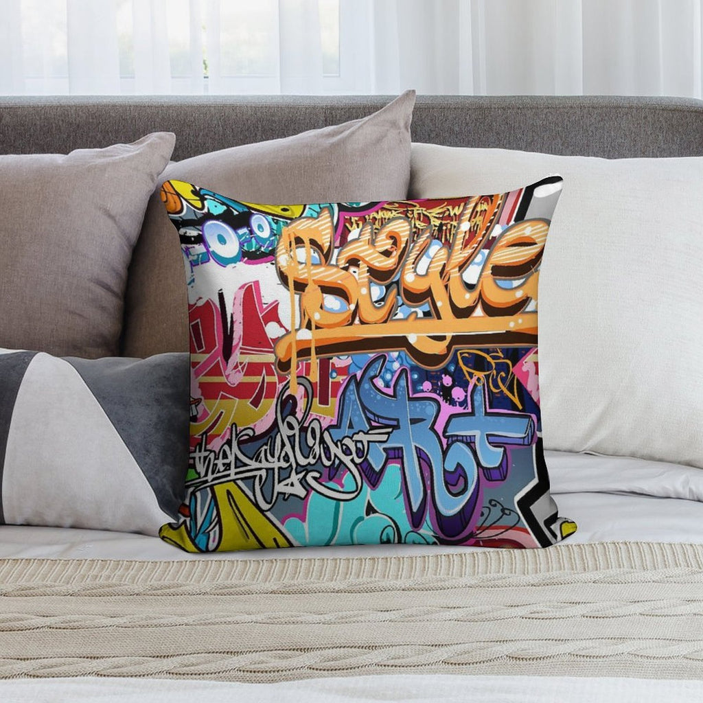 Graffiti Soft Shrink-Resistant Throw Pillow
