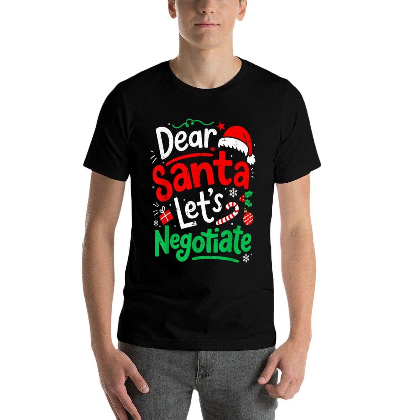 Dear Santa Lets Negotiate Christmas Kids Men Women Boys Xmas  Easy-care T-Shirt