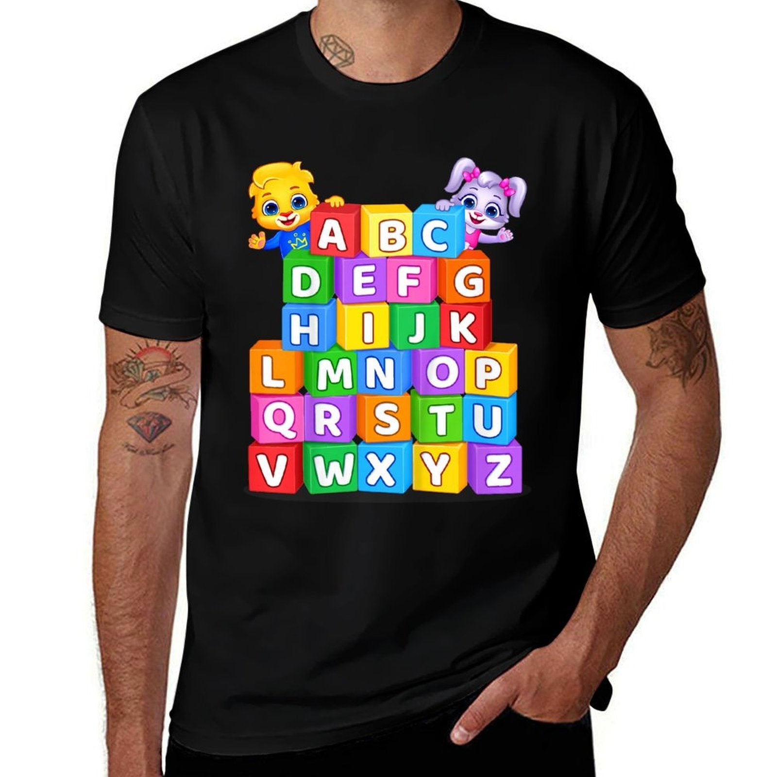 Colorful Alphabet Letters A to Z for Kids by Lucas & Friends  Affordable Price T-Shirt