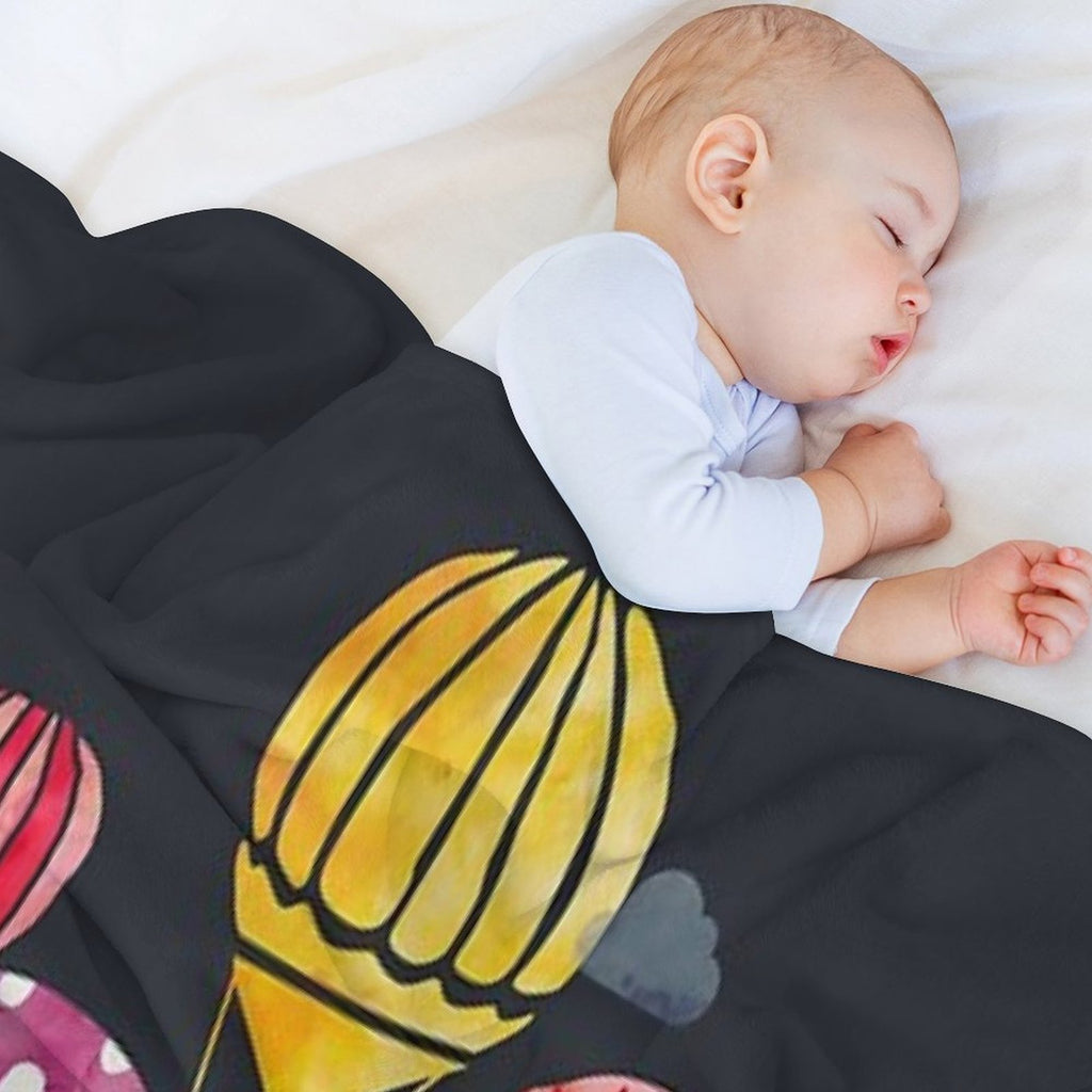 Hot Air Balloon Night Machine-washable Throw Blanket