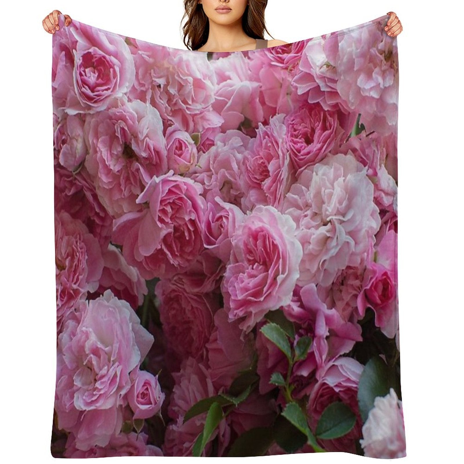 Pink Peonies Garden Machine-washable Throw Blanket