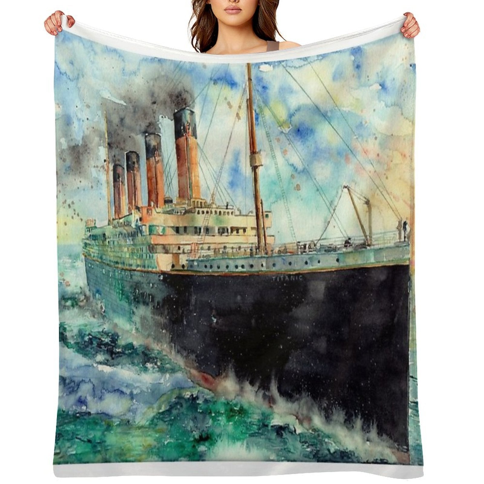 RMS Titanic White Star Line Ship 1912 Premium Throw Blanket