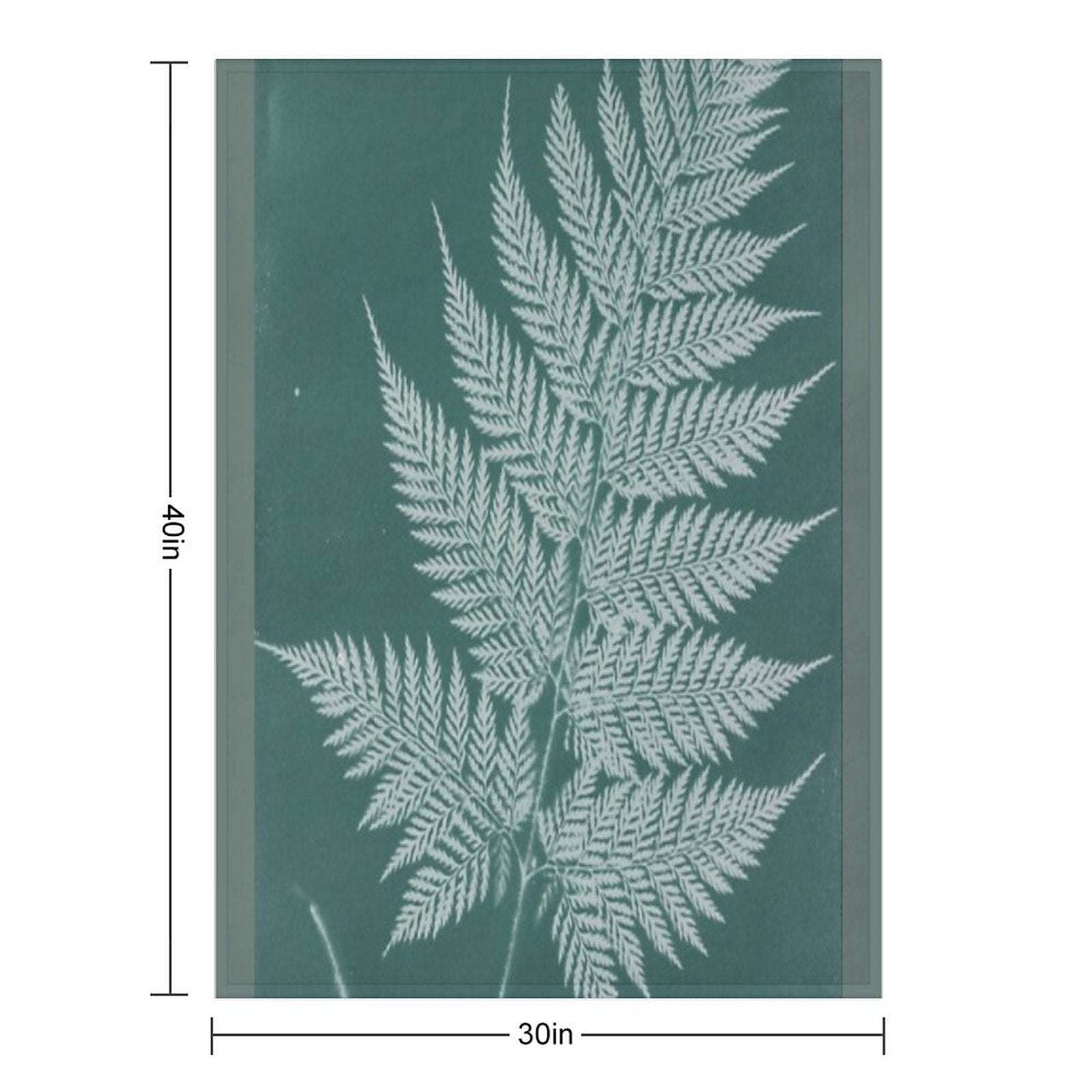 Green Fern Anti-pilling Throw Blanket