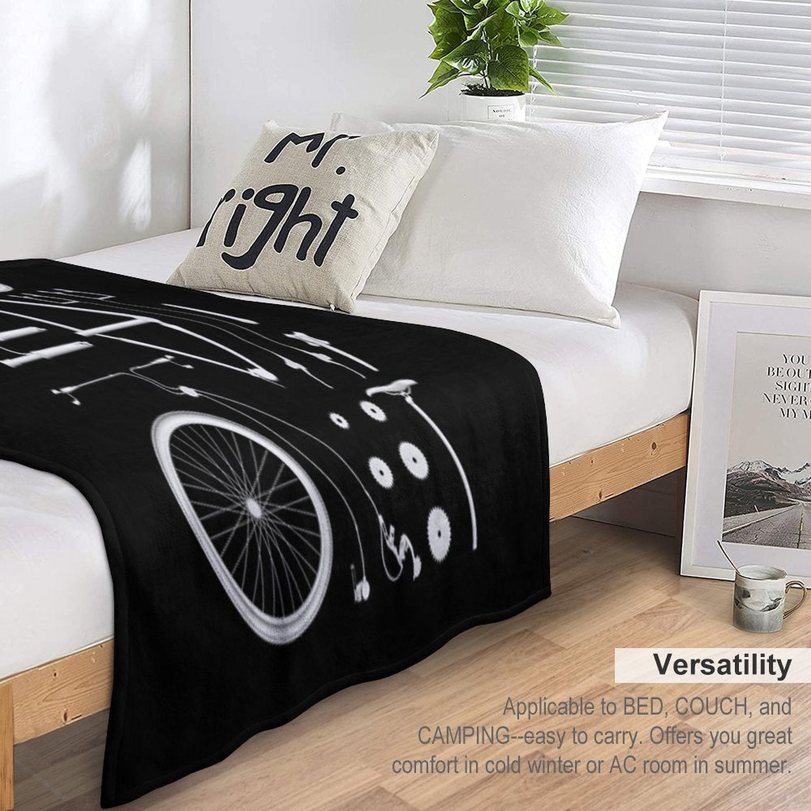 Bike Exploded Shrink-resistant Throw Blanket
