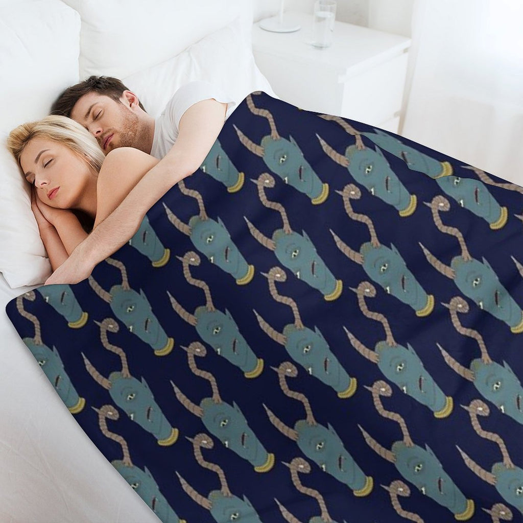 Exhausted Monster Face Sustainable Throw Blanket