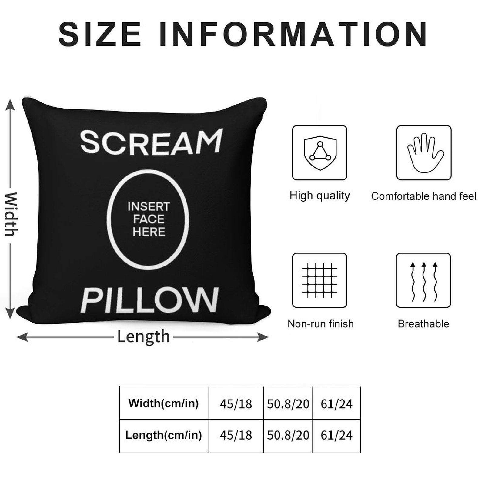 SCREAM PILLOW Soft Ultra-Soft Texture Throw Pillow
