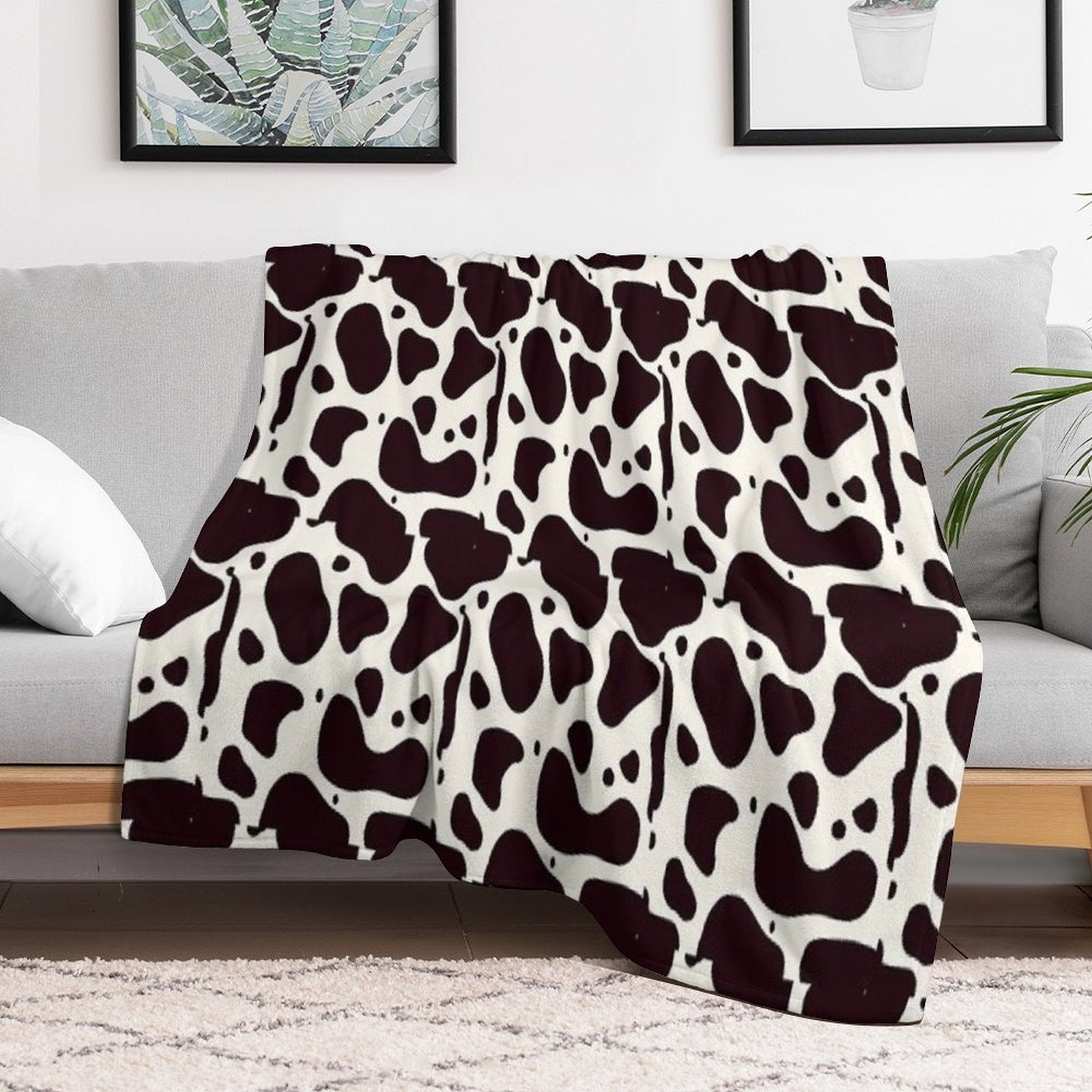 Cow Print Lightweight Throw Blanket
