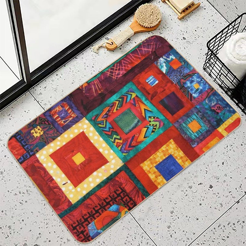 Vintage Design, Multi-culture  Non-Slip Bath Mat