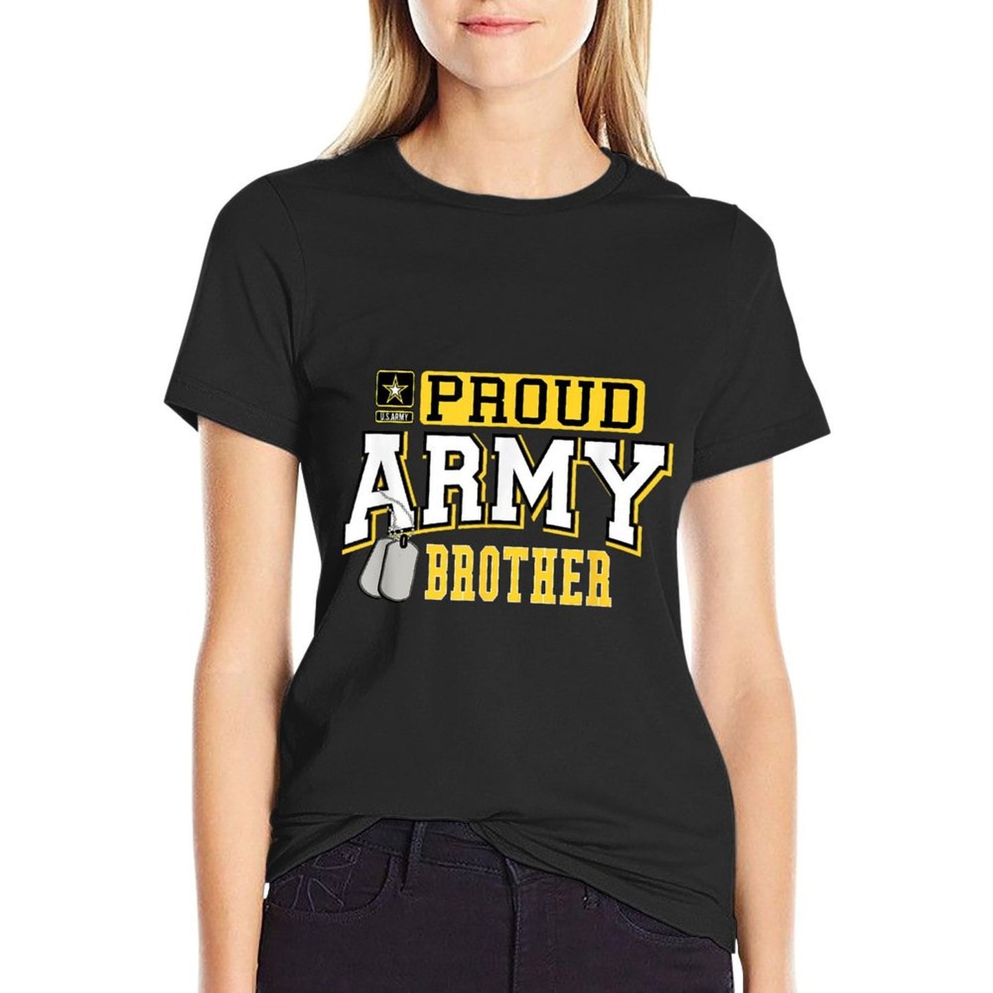 Proud Army Brother Military Pride T  Oversized Silhouette T-Shirt