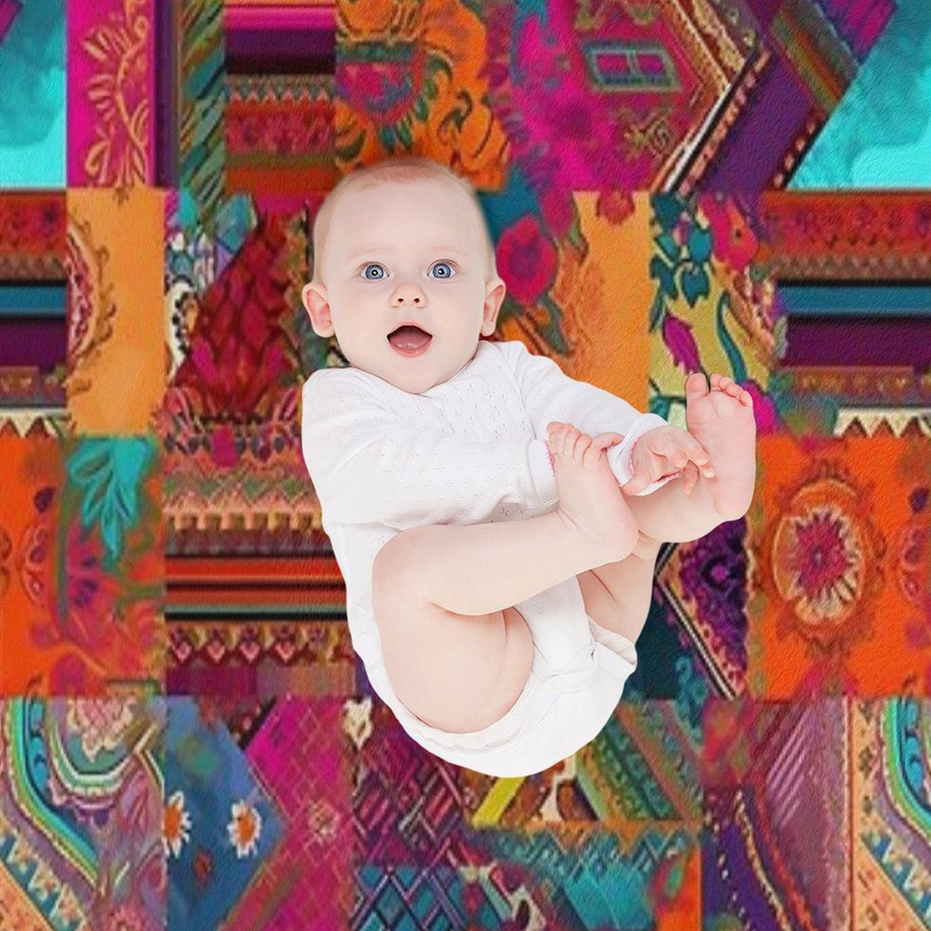 Bohemian Patchwork Style Sustainable Throw Blanket