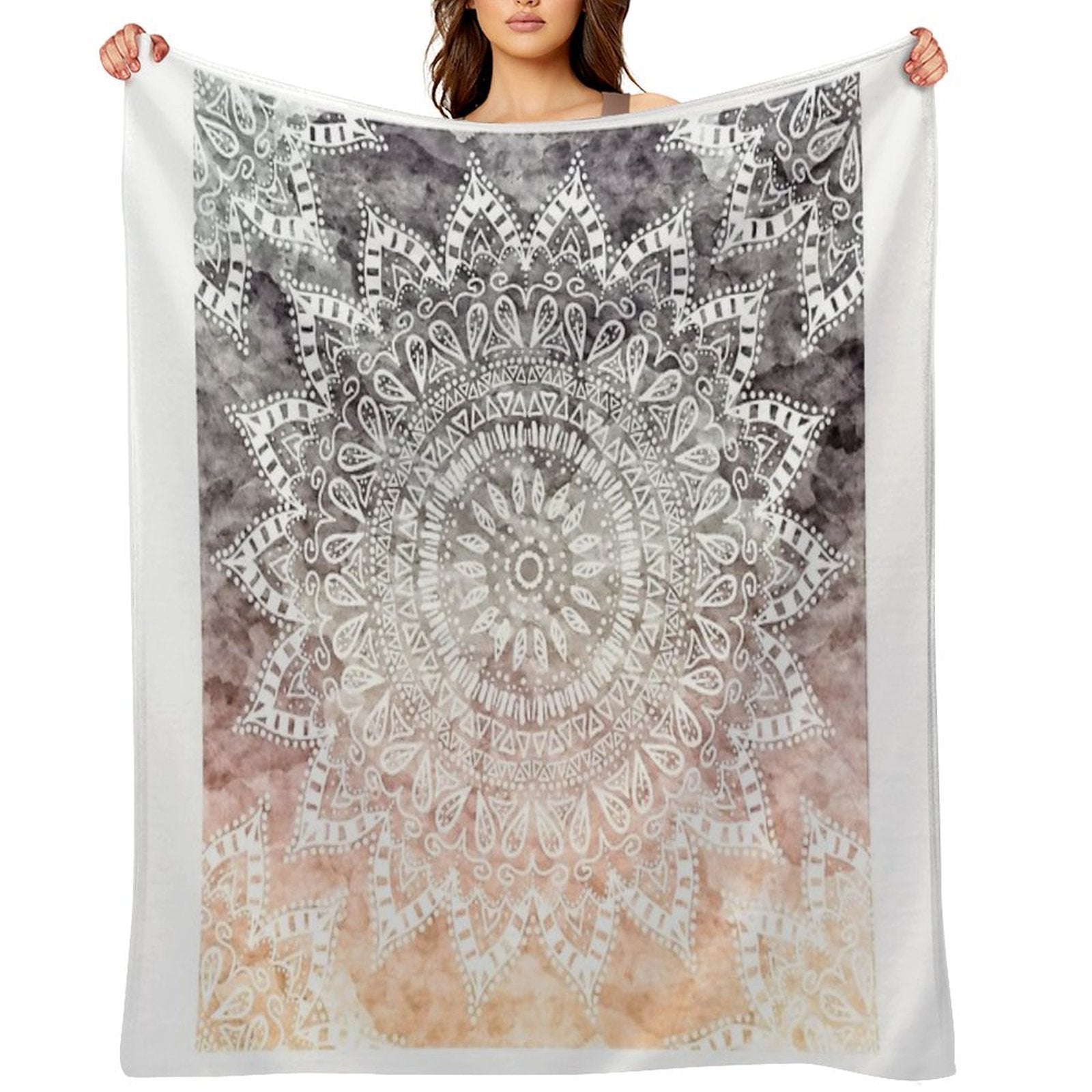 BOHEMIAN HYGGE MANDALA Durable Throw Blanket