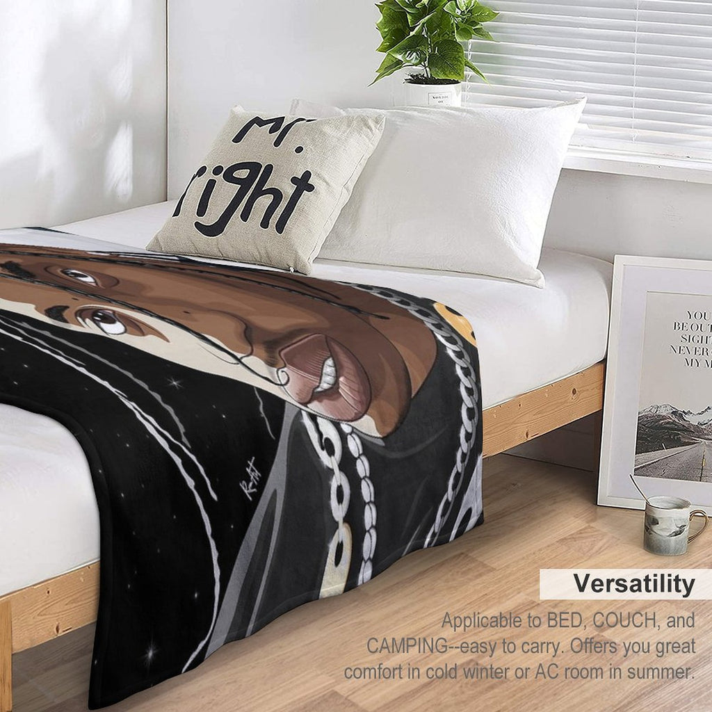 Travis Scott Moon Art Plush Throw Blanket