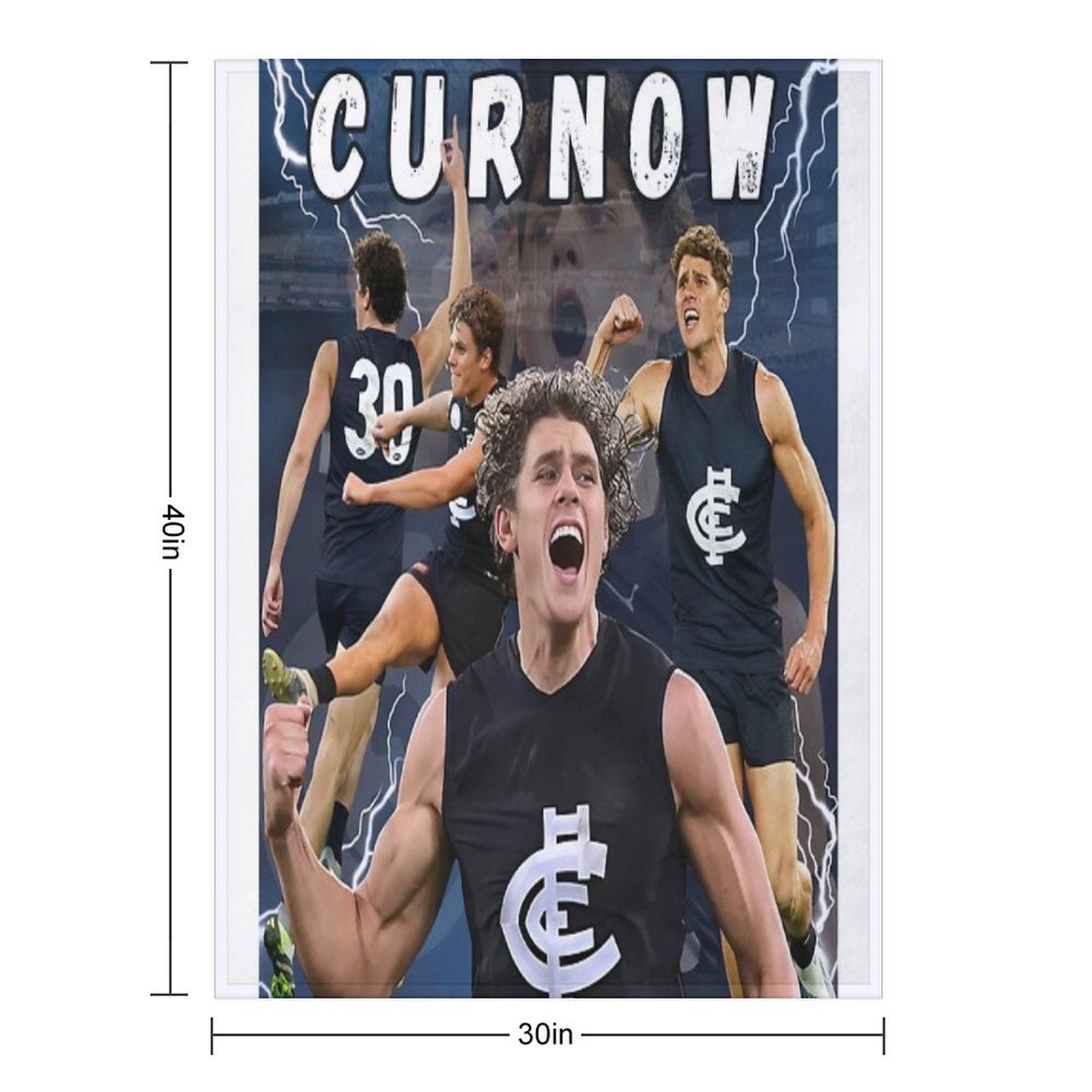 Charlie Curnow Carlton Football Club AFL Player Wrinkle-free Throw Blanket