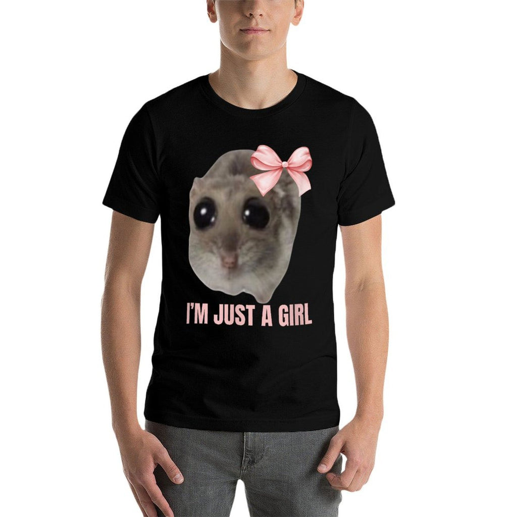 Sad Hamster Meme - I'm Just A Girl  Oversized Silhouette T-Shirt