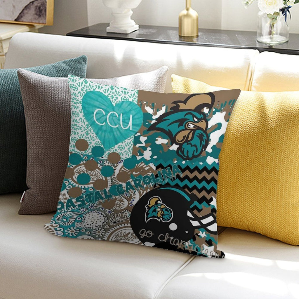 Coastal Carolina University Collage Soft Multiple Sizes Throw Pillow