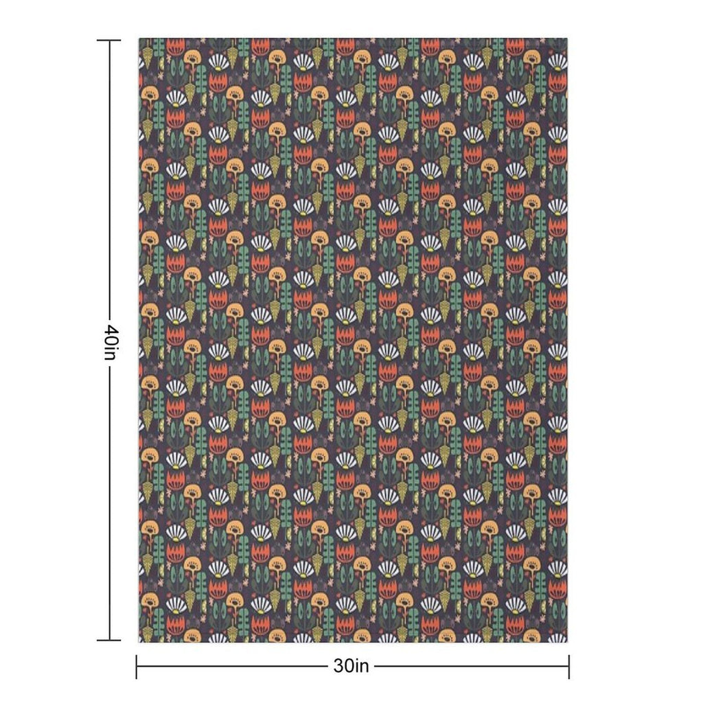Scandinavian Wildflowers Anti-pilling Throw Blanket