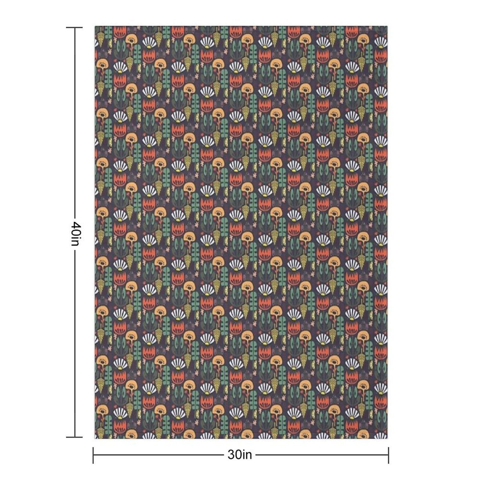 Scandinavian Wildflowers Anti-pilling Throw Blanket