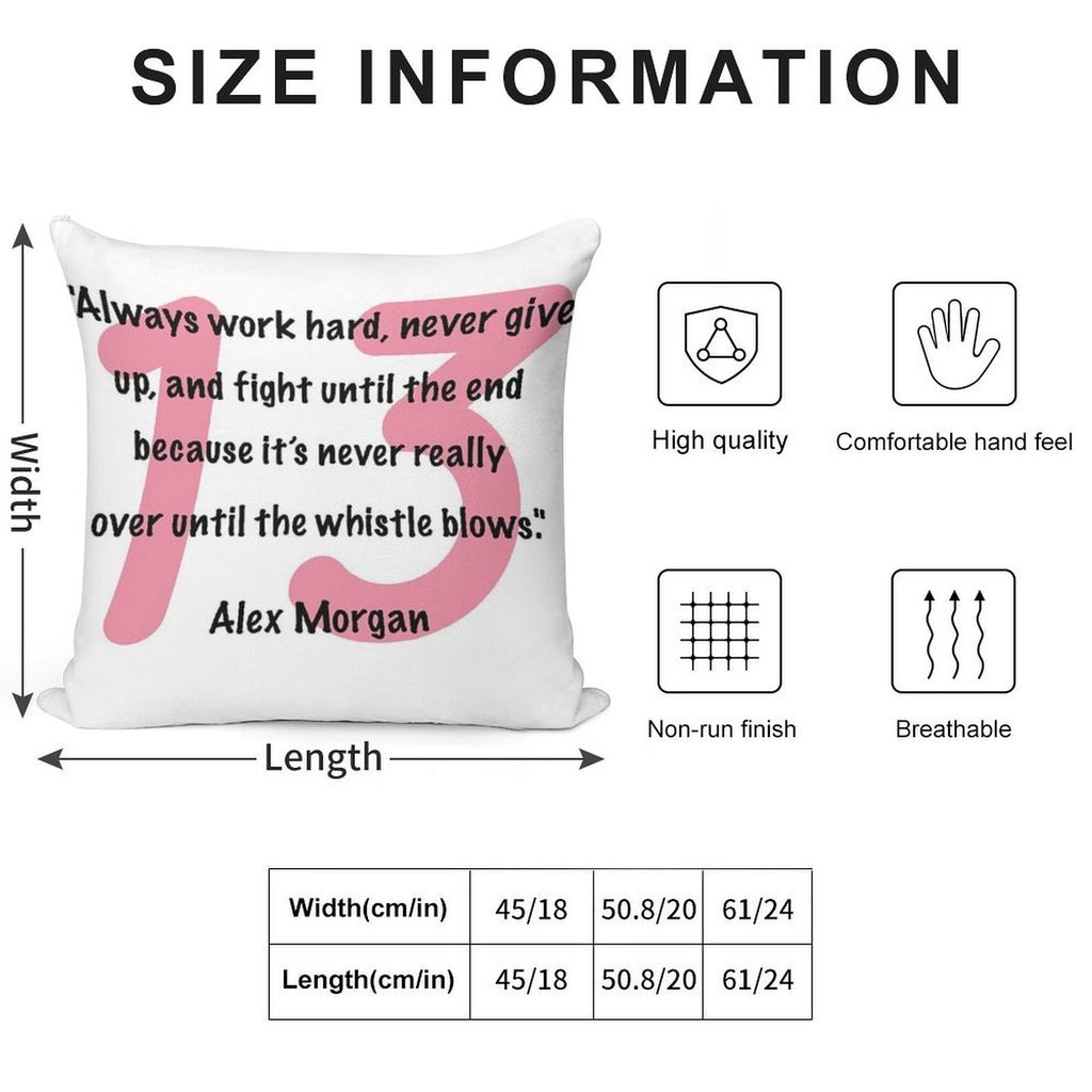 Alex Morgan Quote Soft Style Accent Throw Pillow