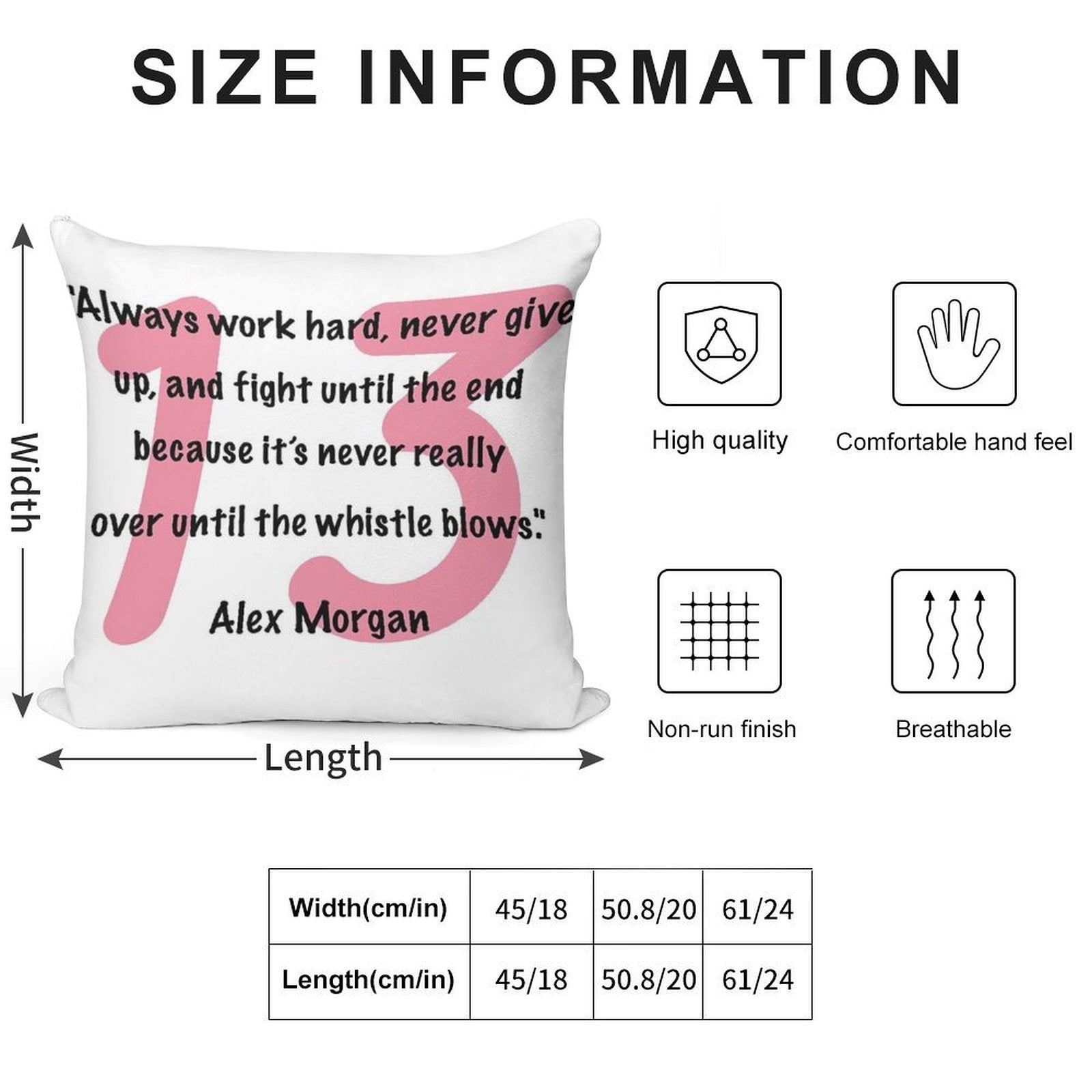 Alex Morgan Quote Soft Style Accent Throw Pillow