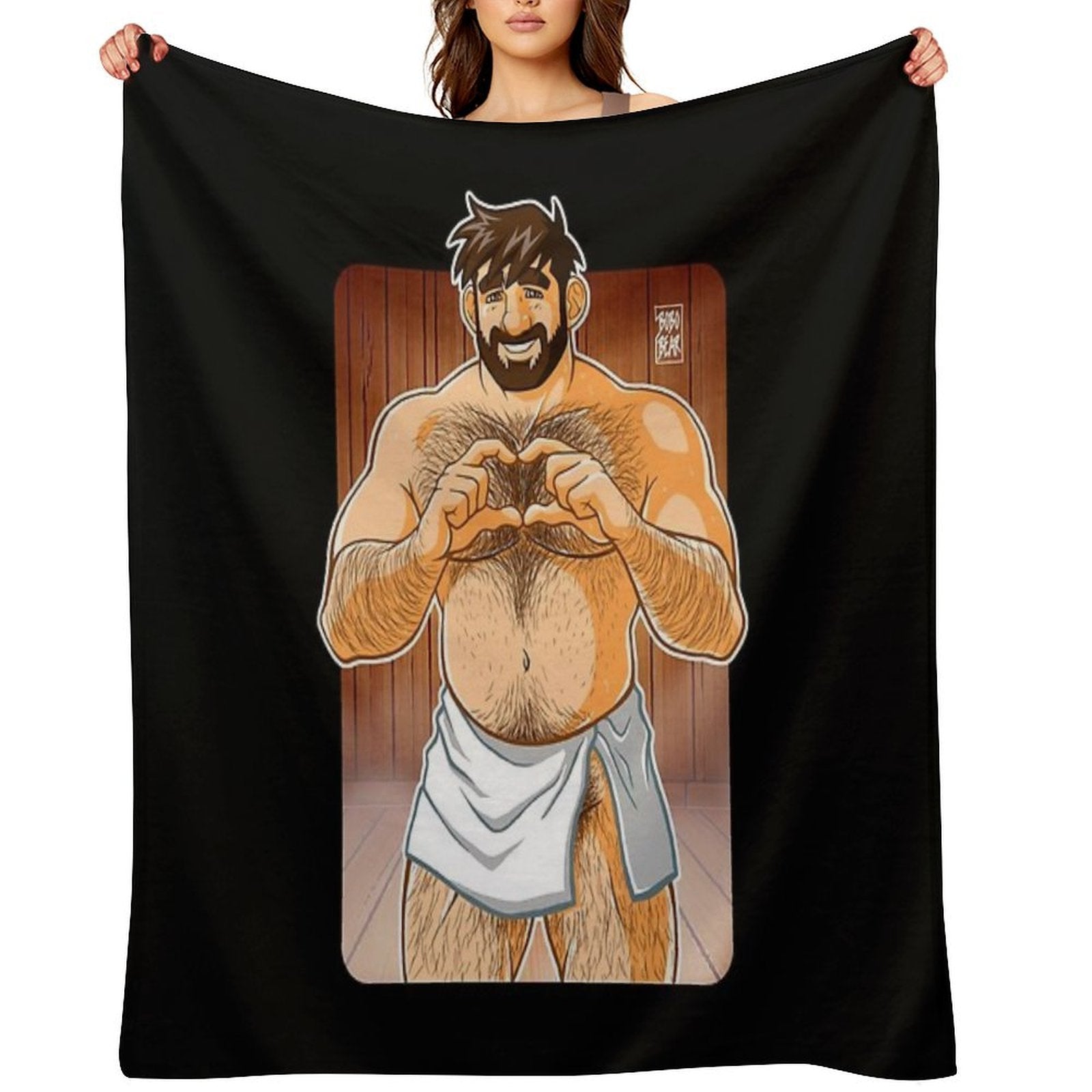 ADAM LIKES SAUNAS Easy Care Throw Blanket