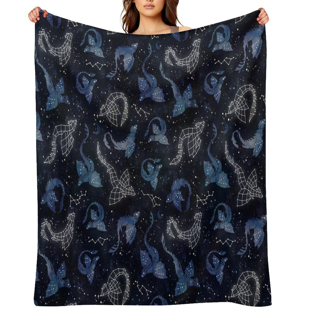 Dragon Star Constellations Easy Care Throw Blanket