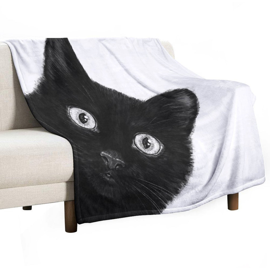 Black Cat Wrinkle-free Throw Blanket