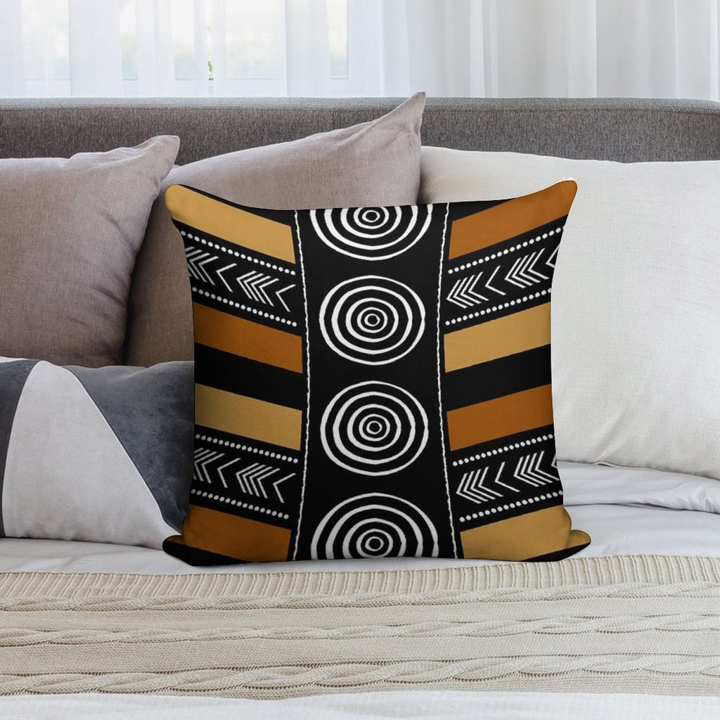African Mud Cloth Artistry Art Soft Fade-Resistant Throw Pillow