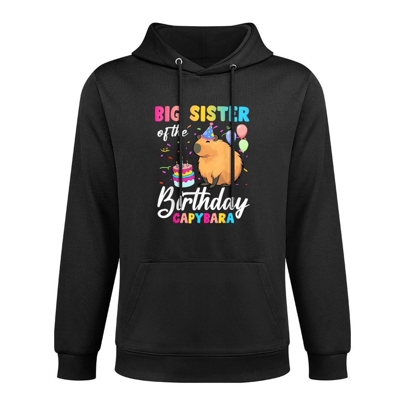 Big Sister Of The Birthday Capybara Girl Bday Party Family Breathable Fabric Hoodie