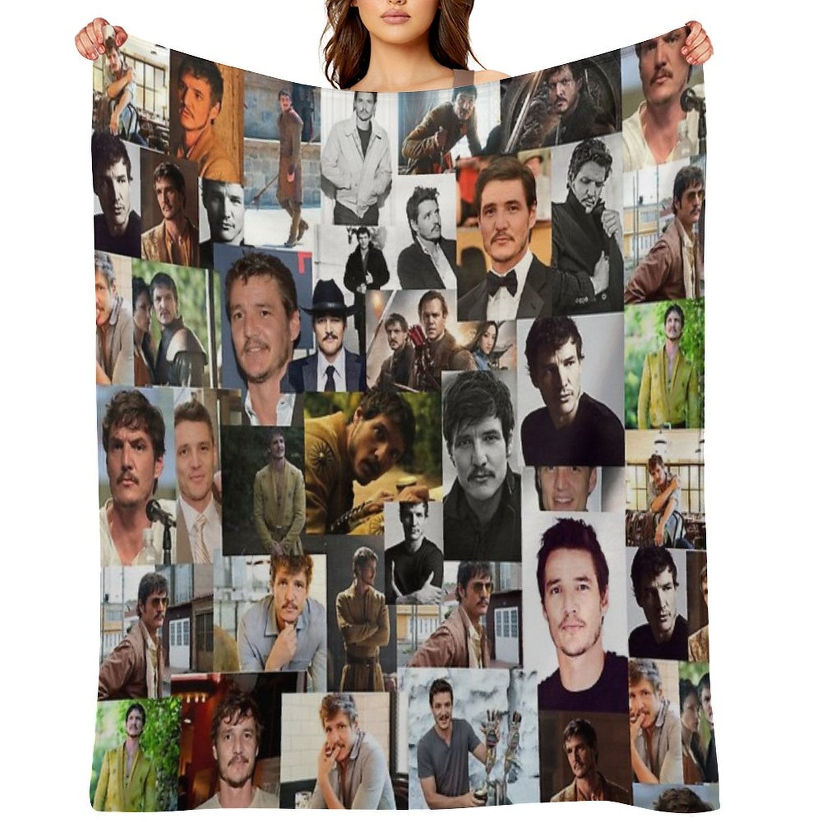 Pedro Pascal Abstract Seamless Collage Quick-dry Throw Blanket