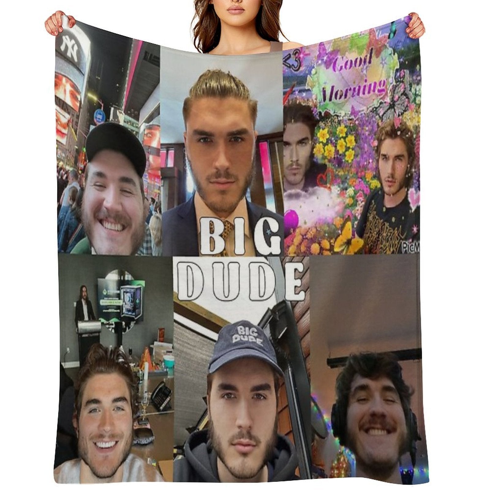 Jschlatt Big Dude Montage Shrink-resistant Throw Blanket